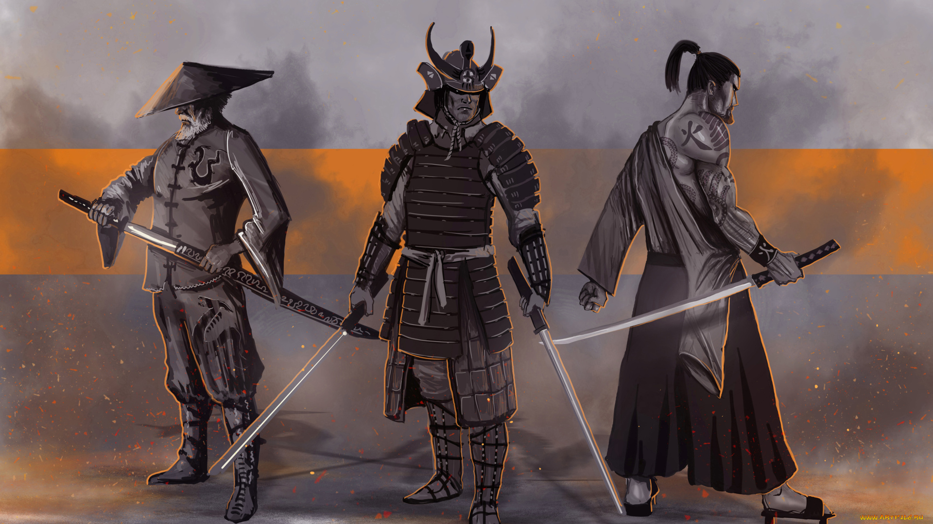 фэнтези, люди, меч, униформа, фон, мужчины