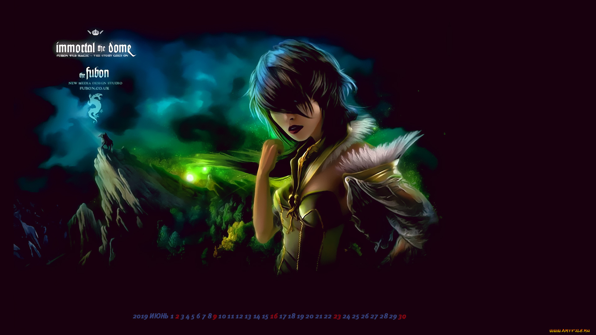 календари, фэнтези, животное, девушка, гора, calendar