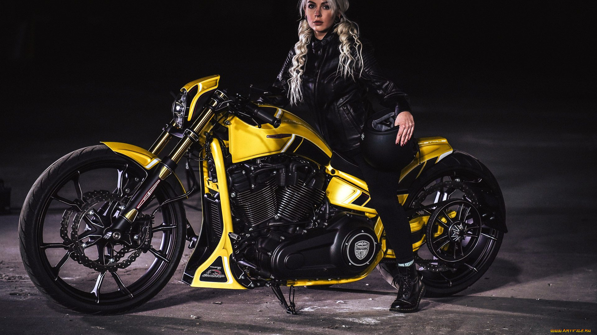 мотоциклы, мото, с, девушкой, фон, взгляд, девушка