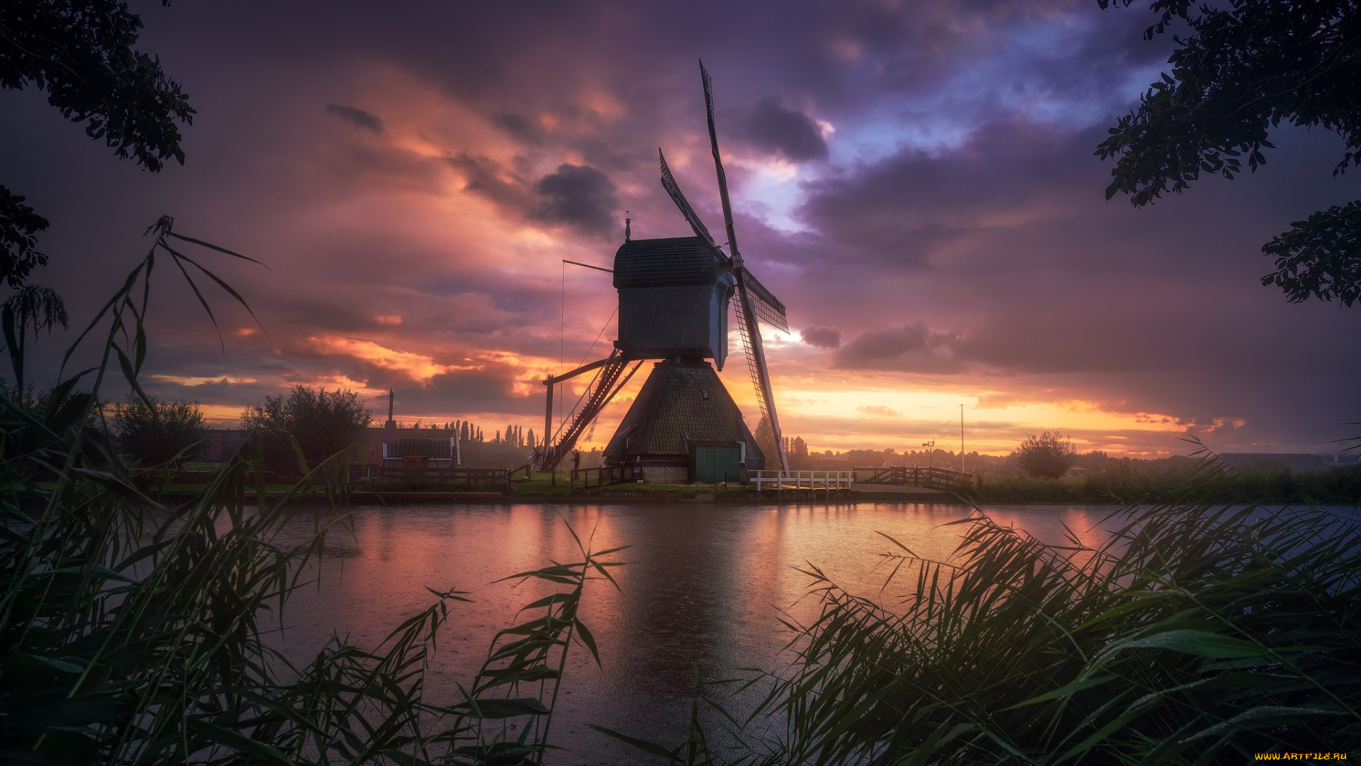 разное, мельницы, нидерланды