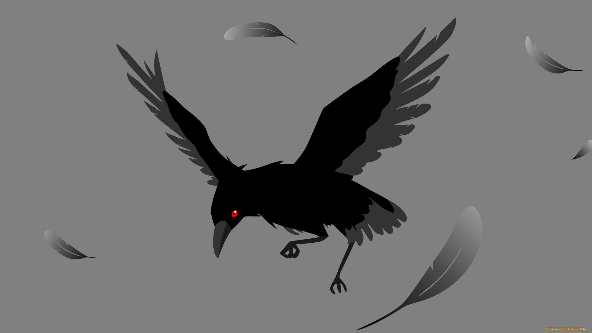 рисованное, животные, ворона