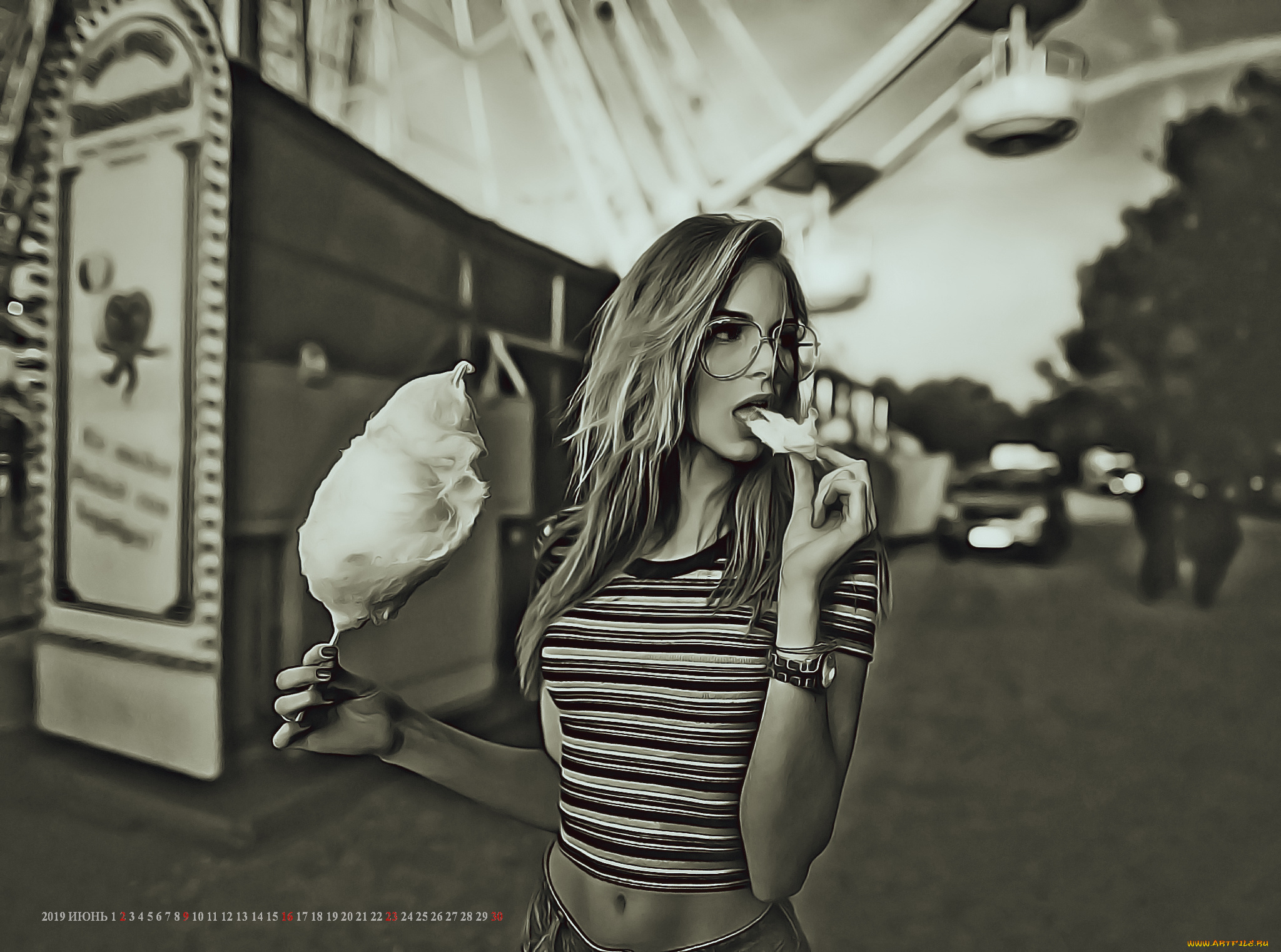 календари, компьютерный, дизайн, calendar, кушать, женщина, парк, аттракцион, сладкое, очки, девушка