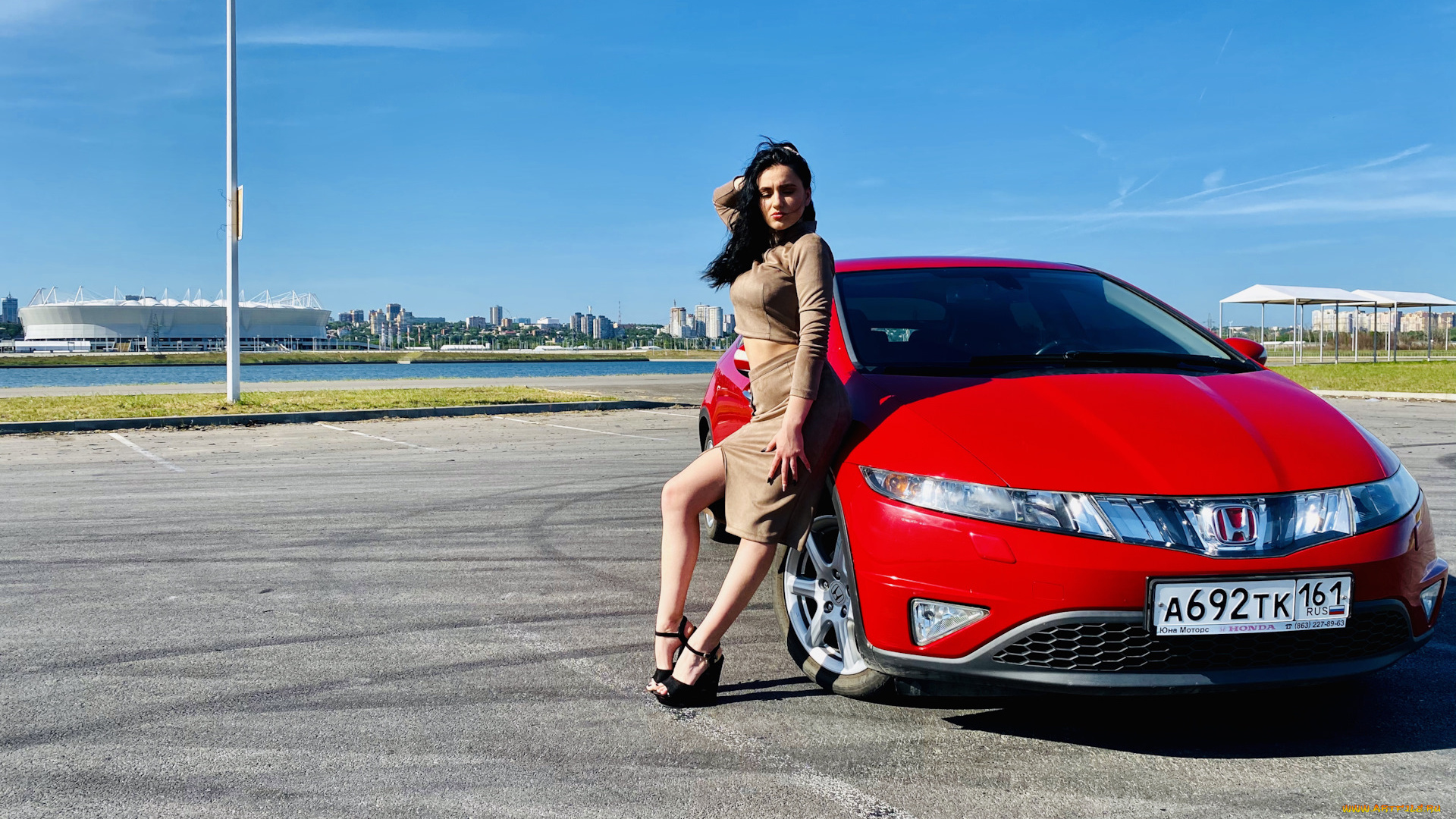 автомобили, -авто, с, девушками, honda, civic