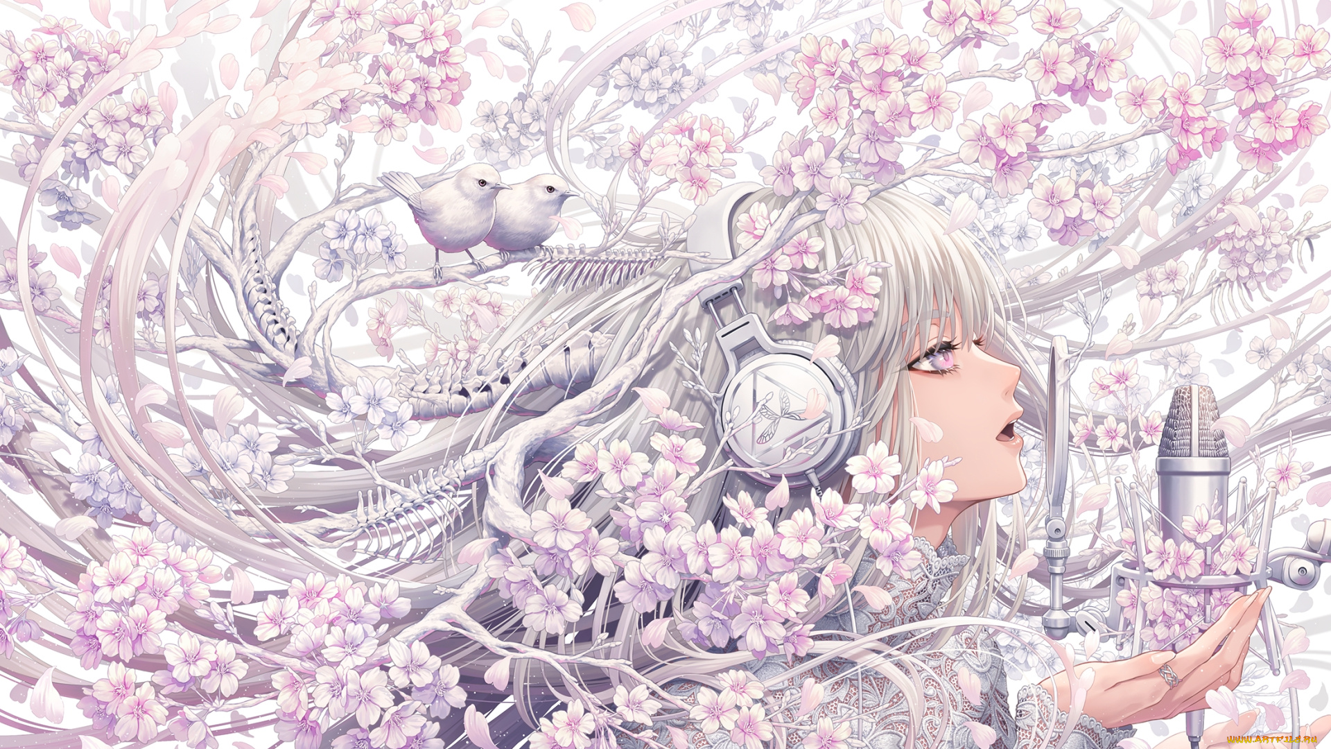 аниме, музыка, девушка