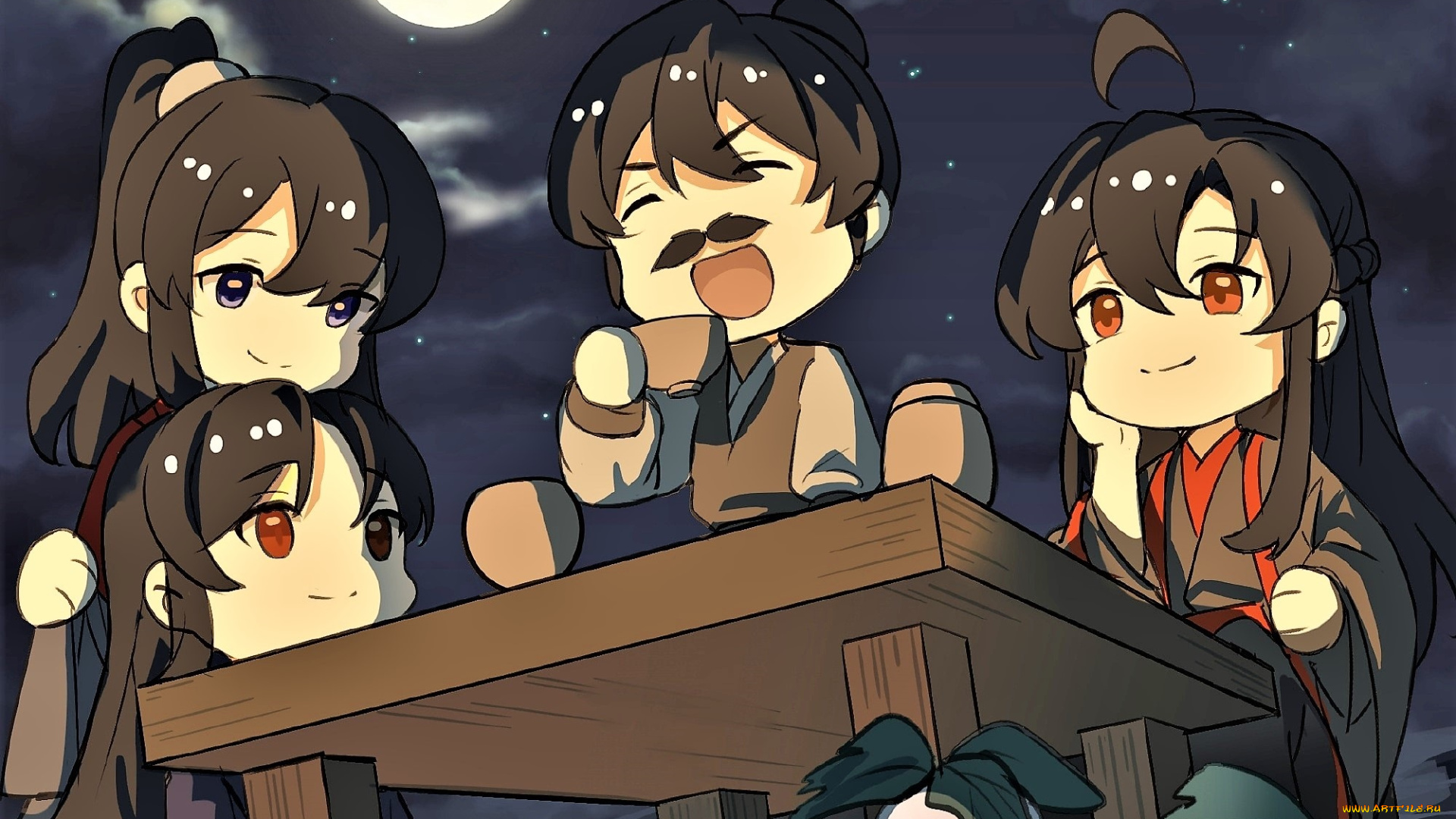 аниме, mo, dao, zu, shi, персонажи, застолье