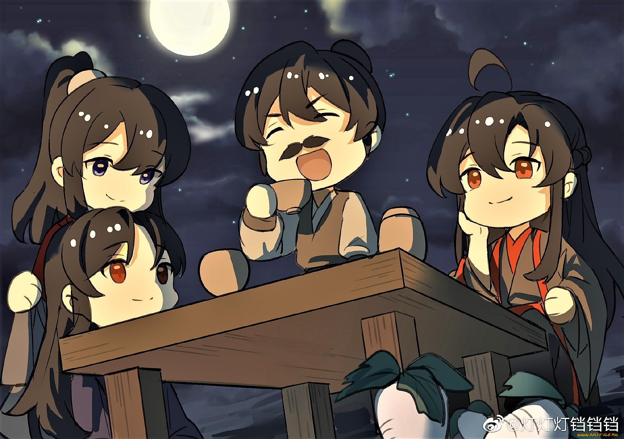 аниме, mo, dao, zu, shi, персонажи, застолье