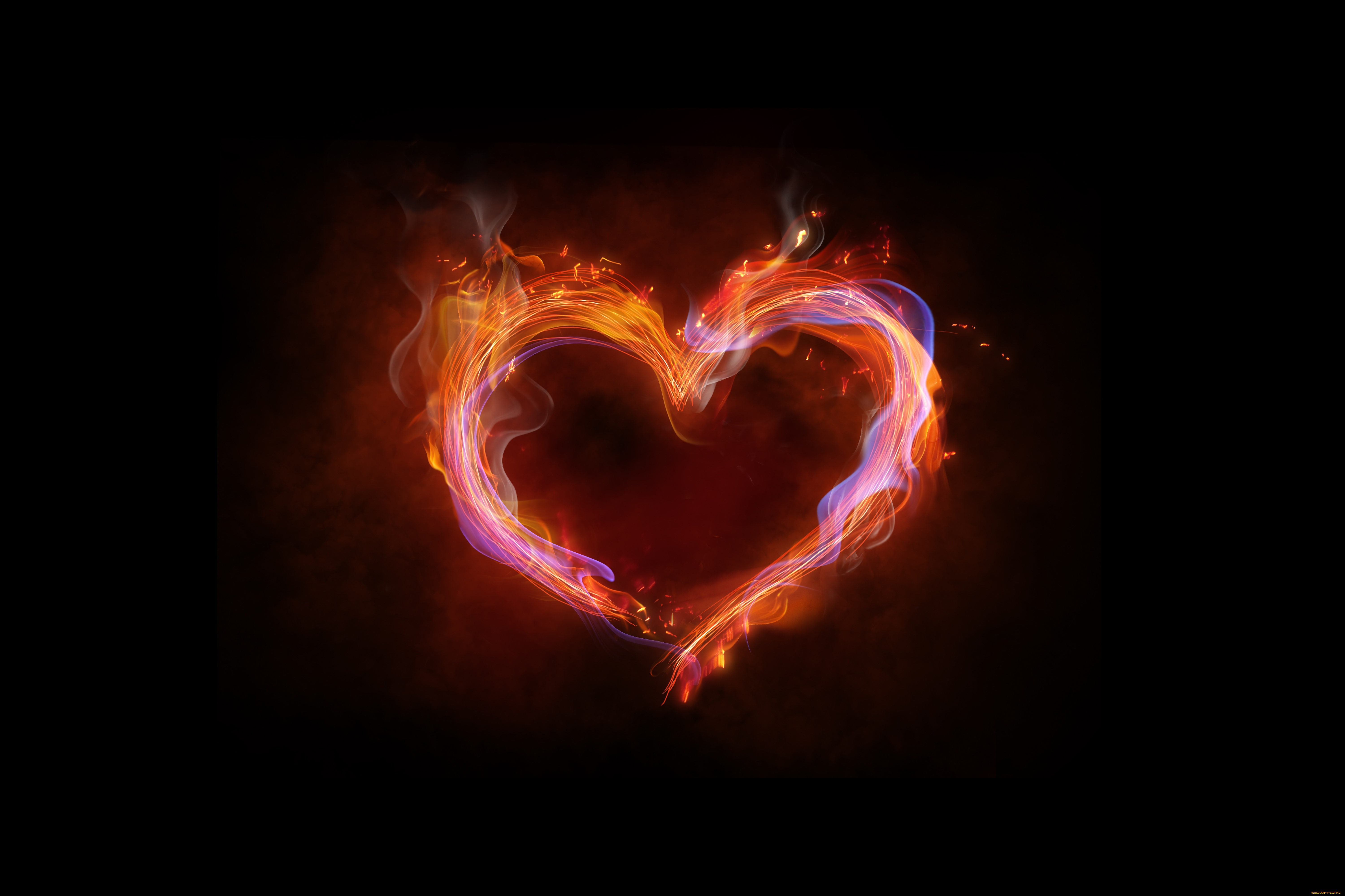 3д, графика, романтика, , romantics, сердечко, огонь