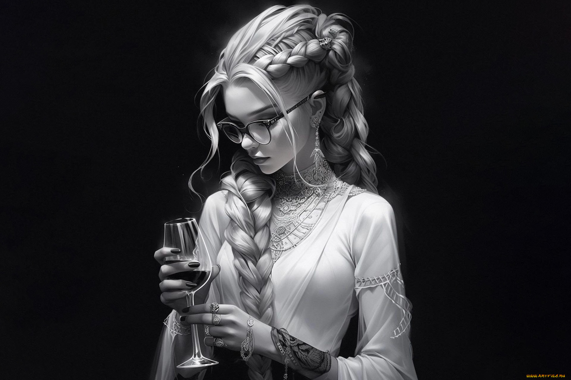 рисованное, люди, девушка, нейросеть