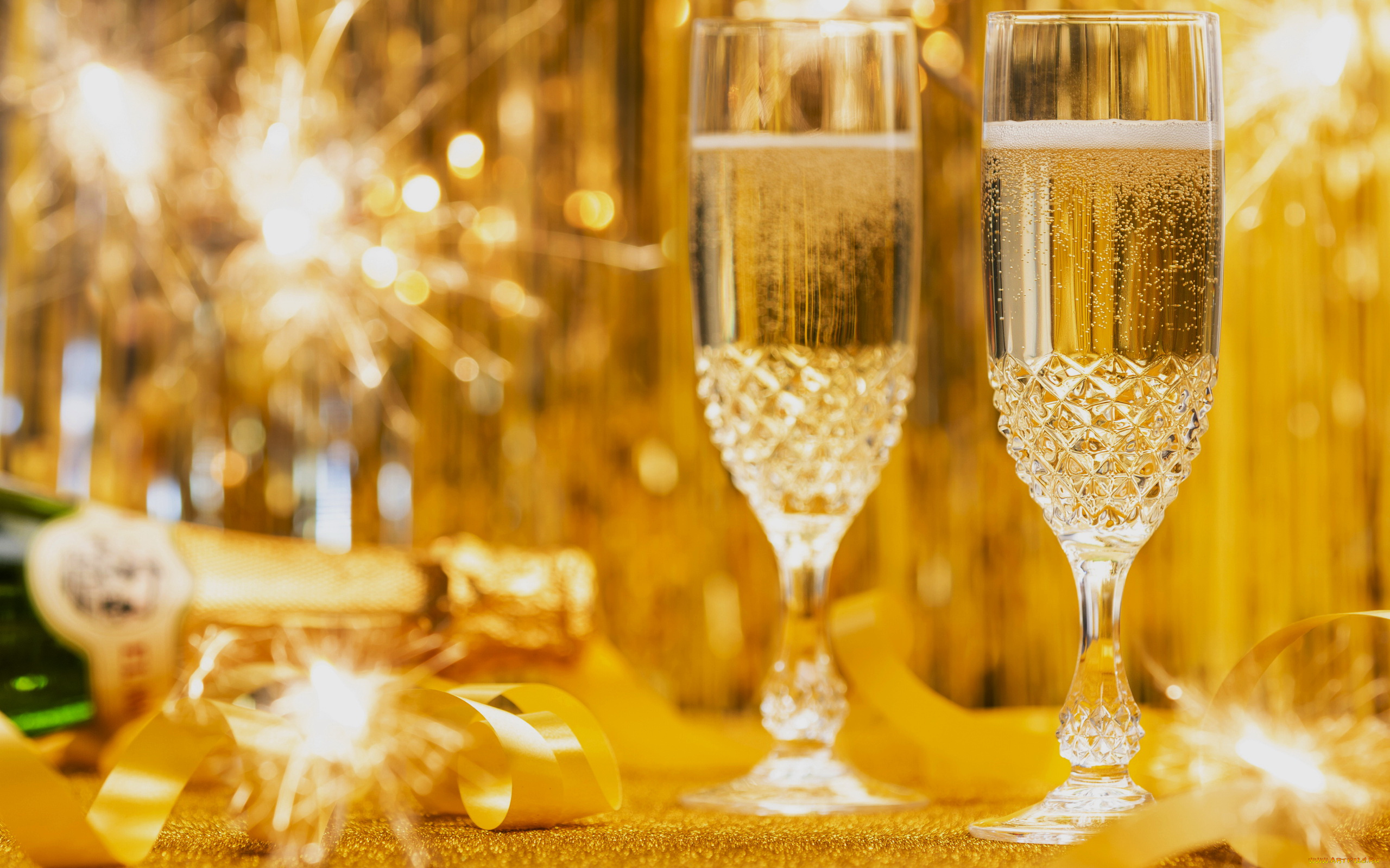 еда, напитки, праздник, хрустальные, бокалы, шампанское