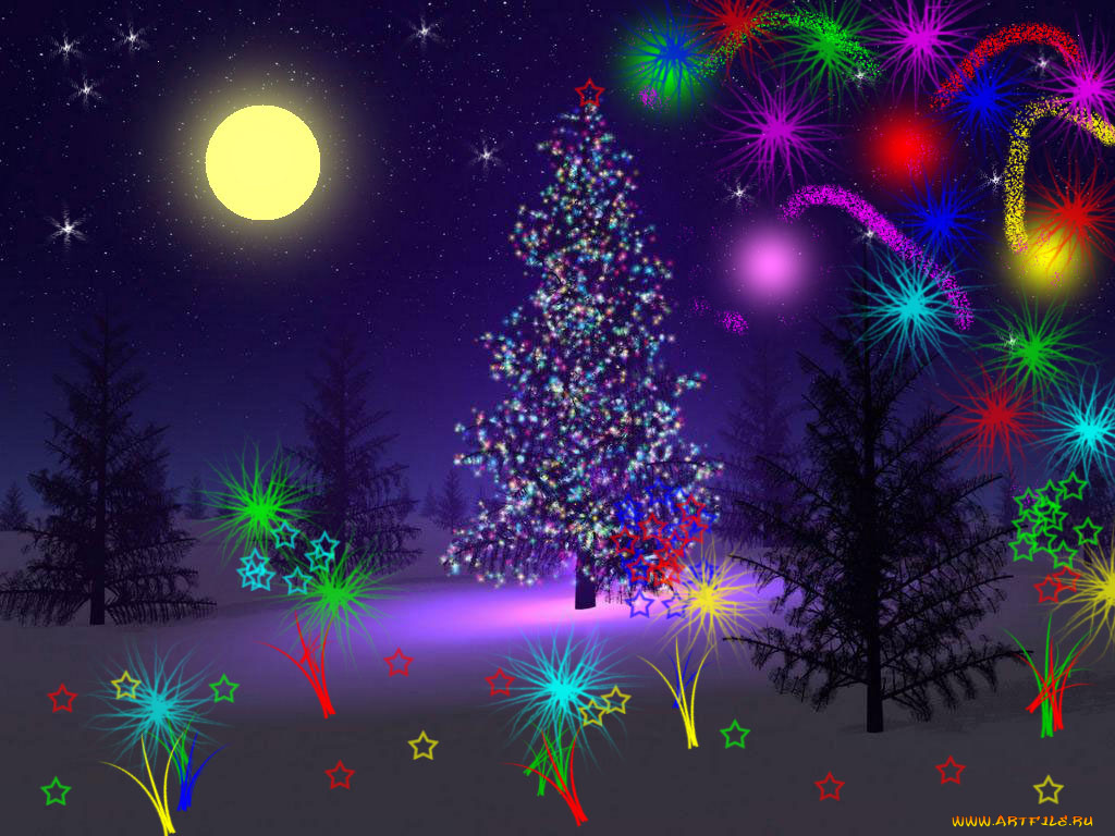 праздничные, 3д, графика, новый, год
