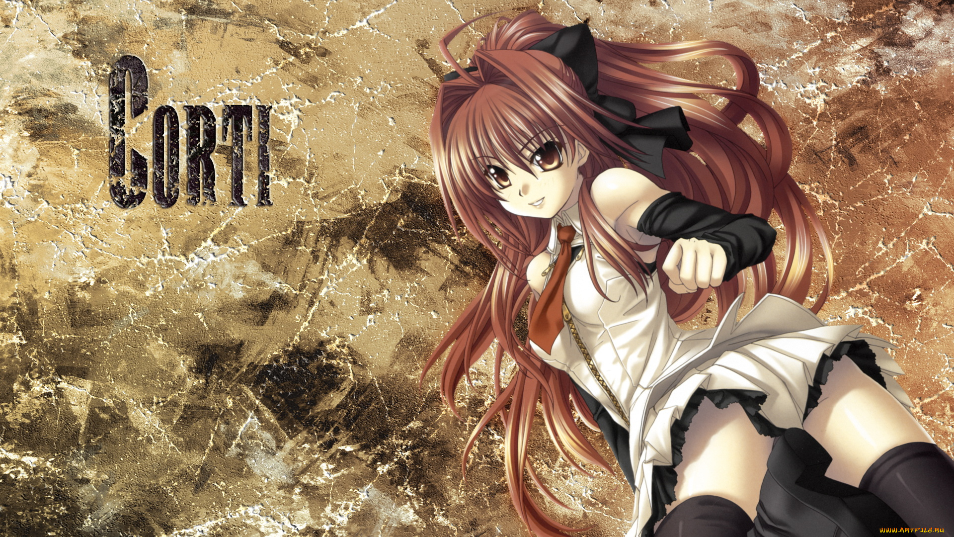 аниме, polyphonica, девушка, волосы, бантик