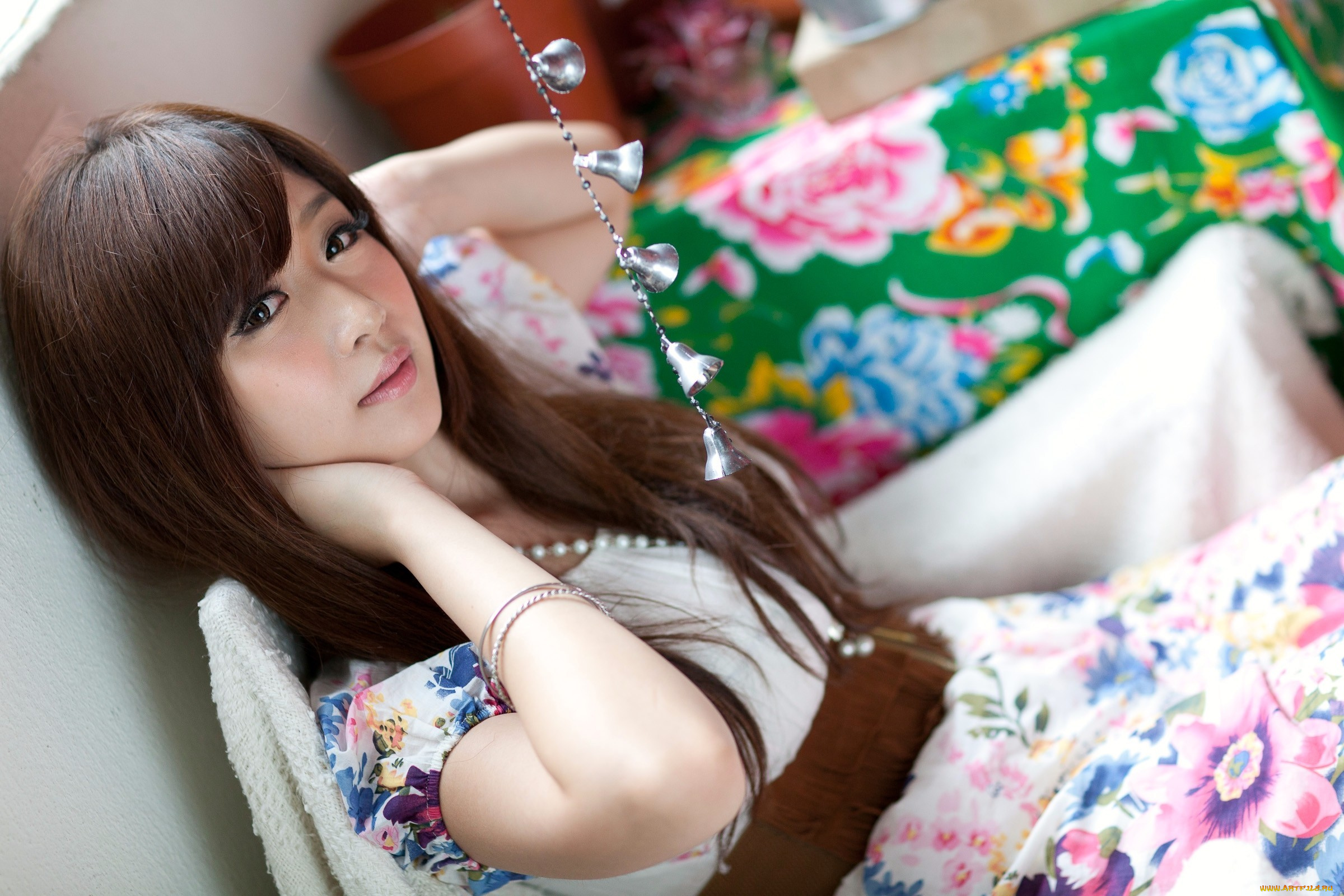 -Unsort, Азиатки, девушки, unsort, азиатки, брюнетка, колокольчики