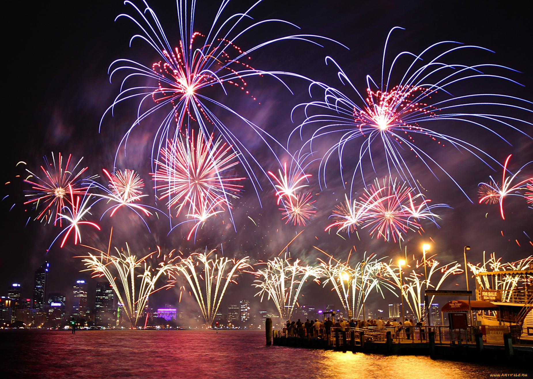разное, салюты, фейерверки, ночь, фейерверк, праздник