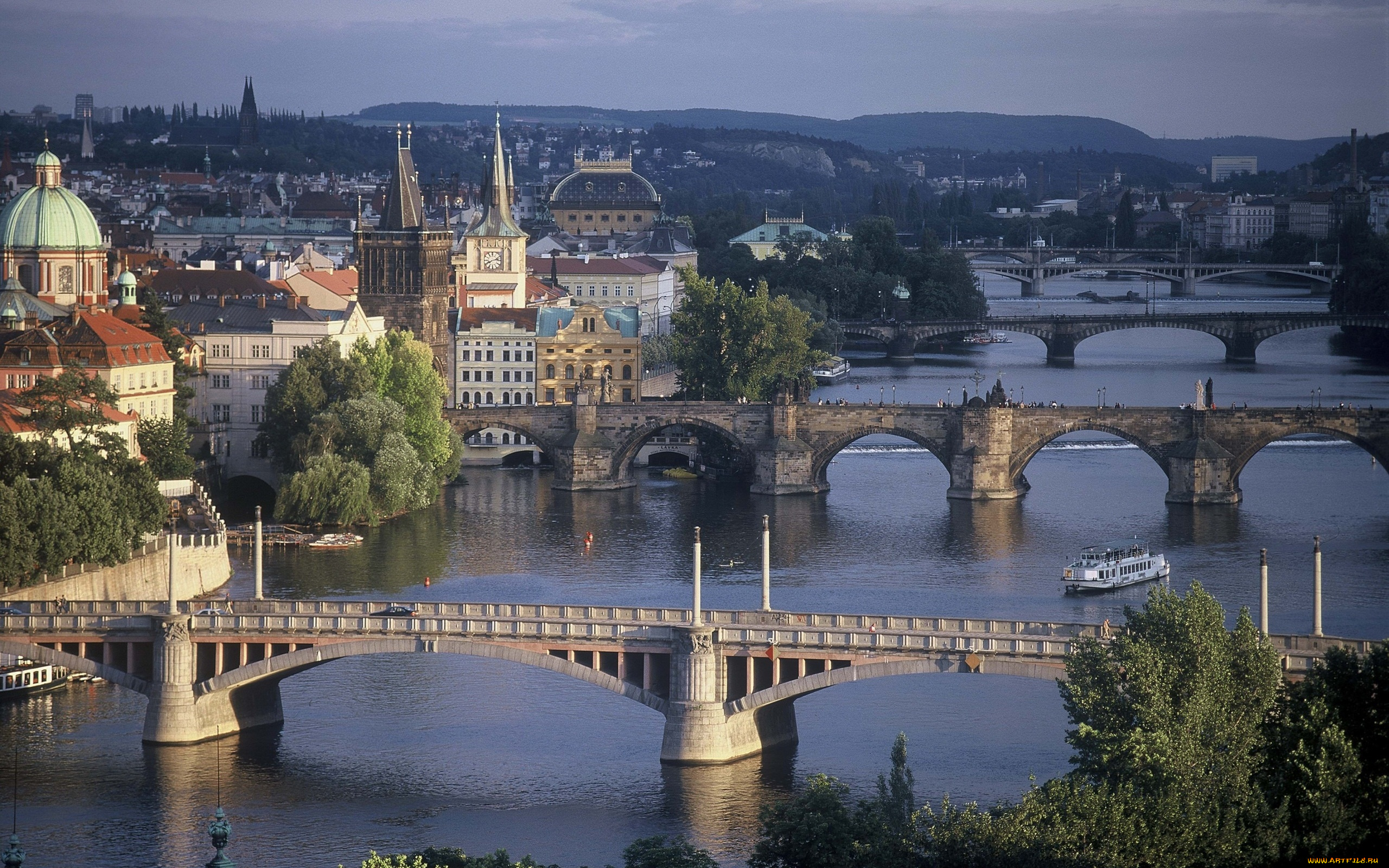bridges, in, prague, города, прага, Чехия, мосты, река, город