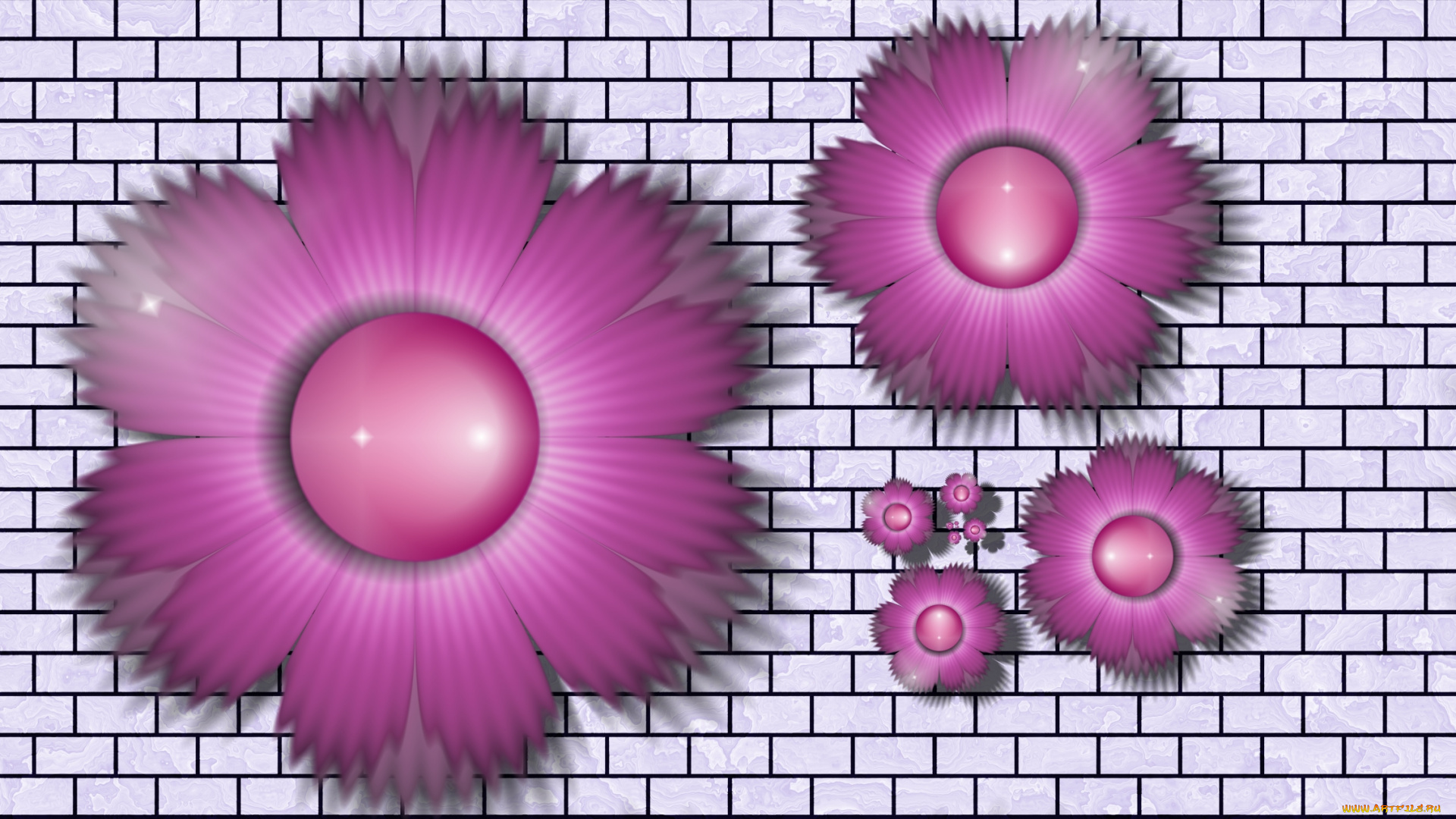 3д, графика, flowers, цветы, фон, узор, цвета, лепестки