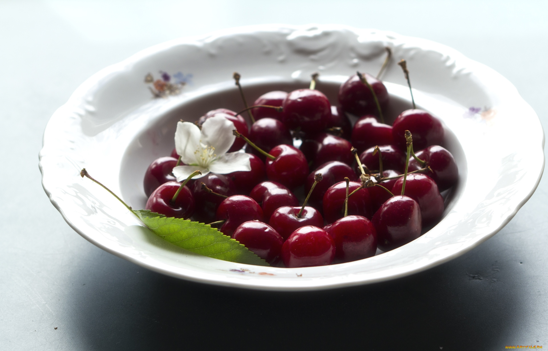 еда, вишня, черешня, тарелка