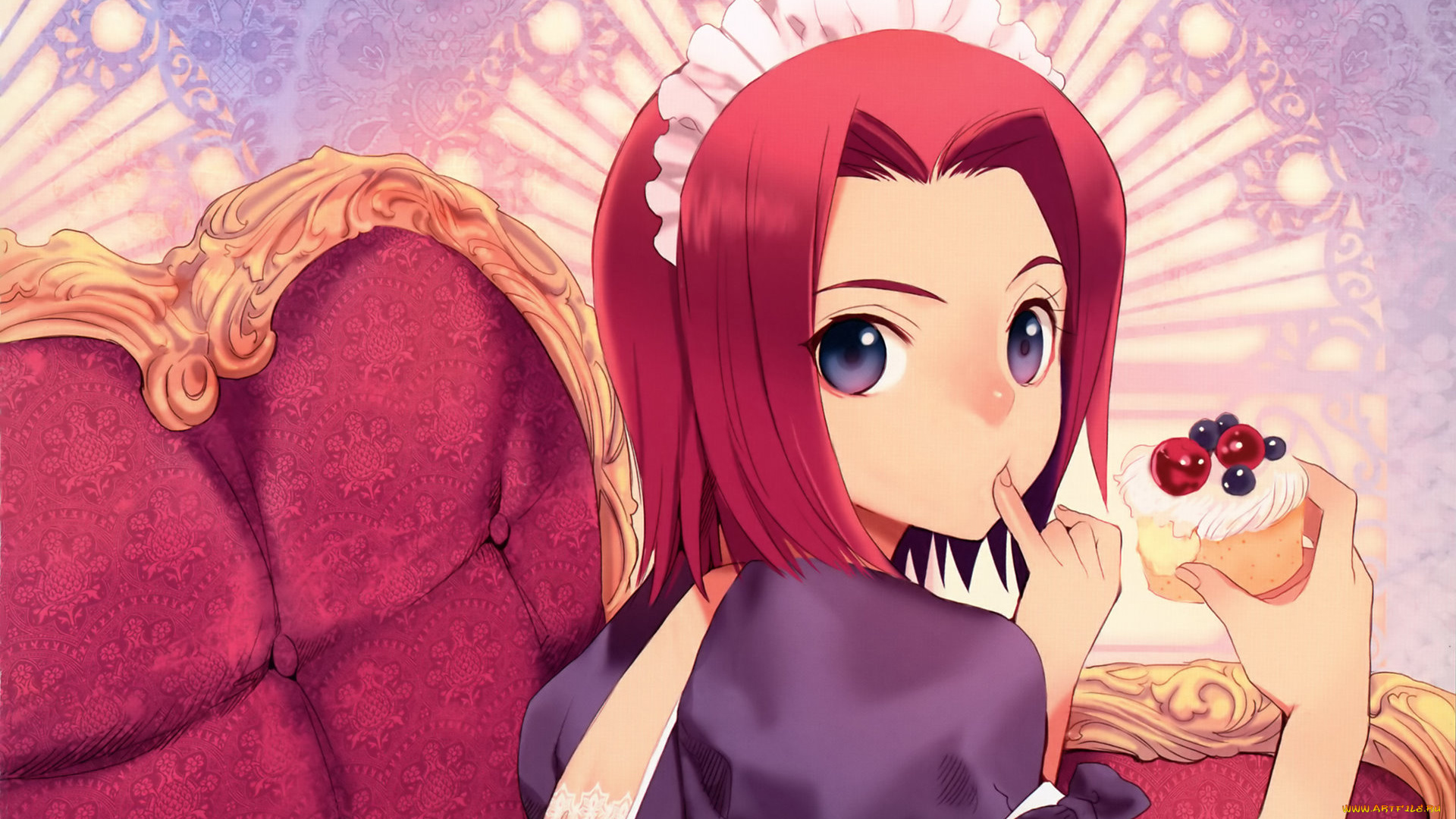 аниме, code, geass, код, гиасс, арт, девушка, пирожное