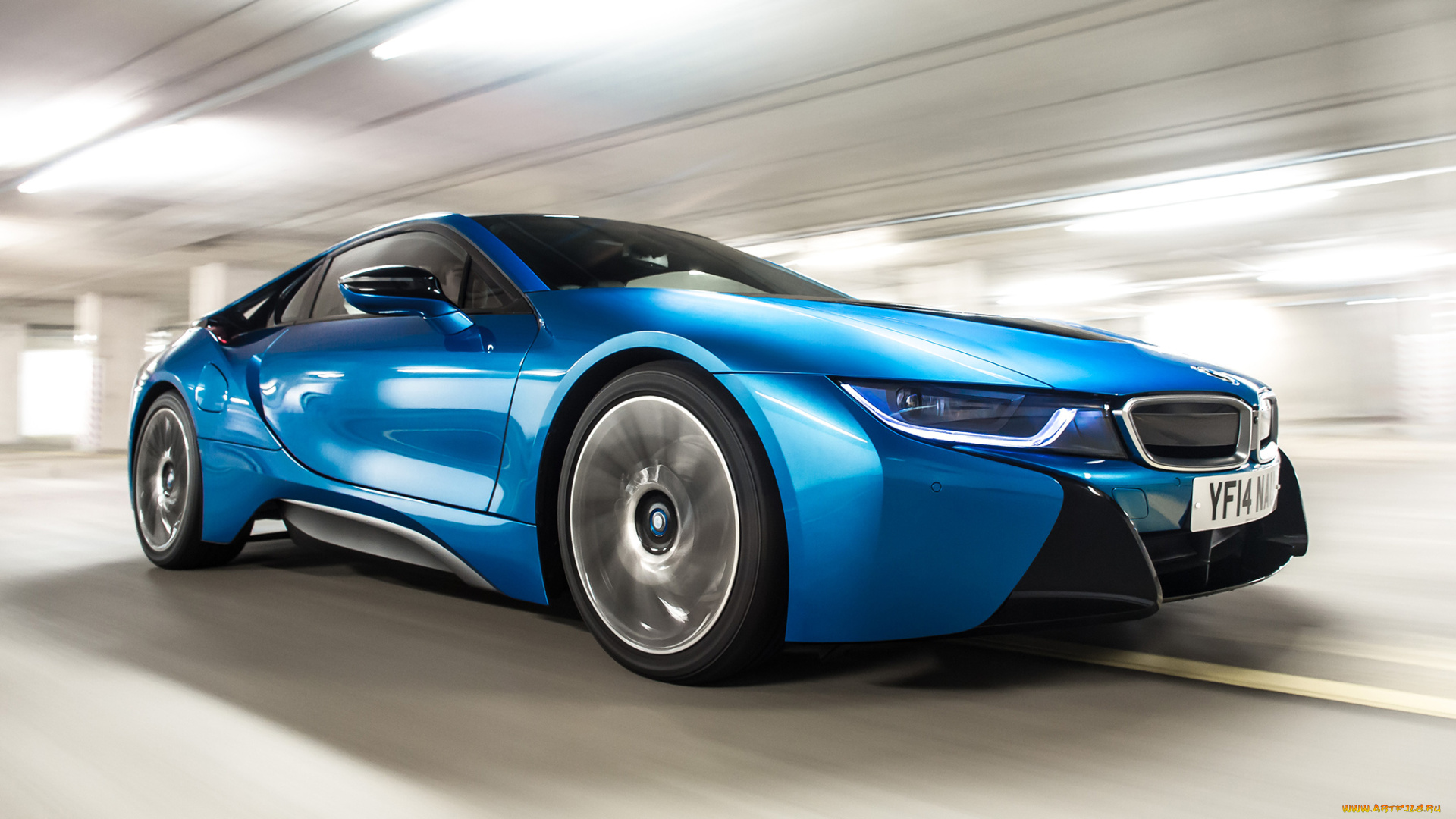 автомобили, bmw, i8, синий, 2014г, uk-spec