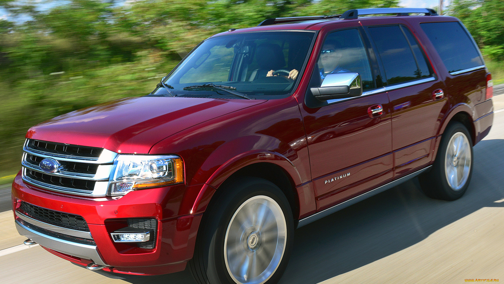 автомобили, ford, expedition, 2015г, красный, platinum