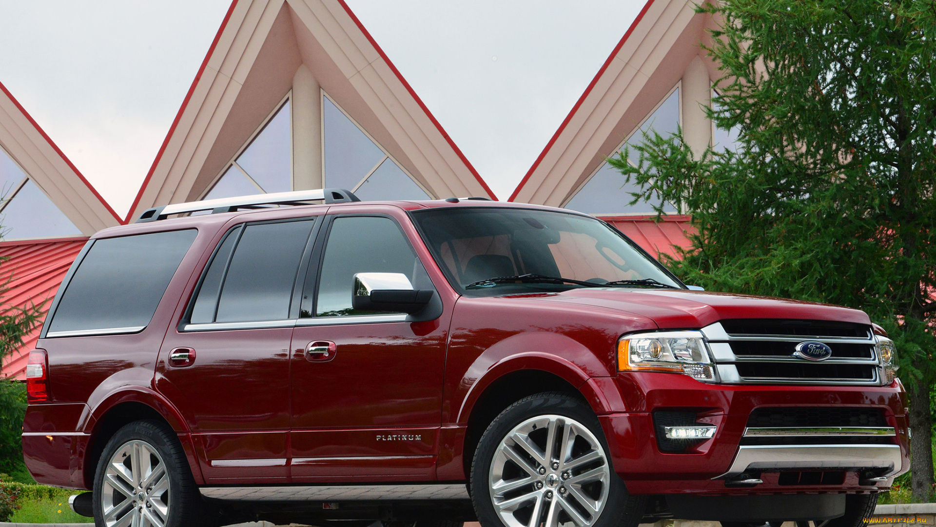 автомобили, ford, красный, platinum, expedition, 2015г