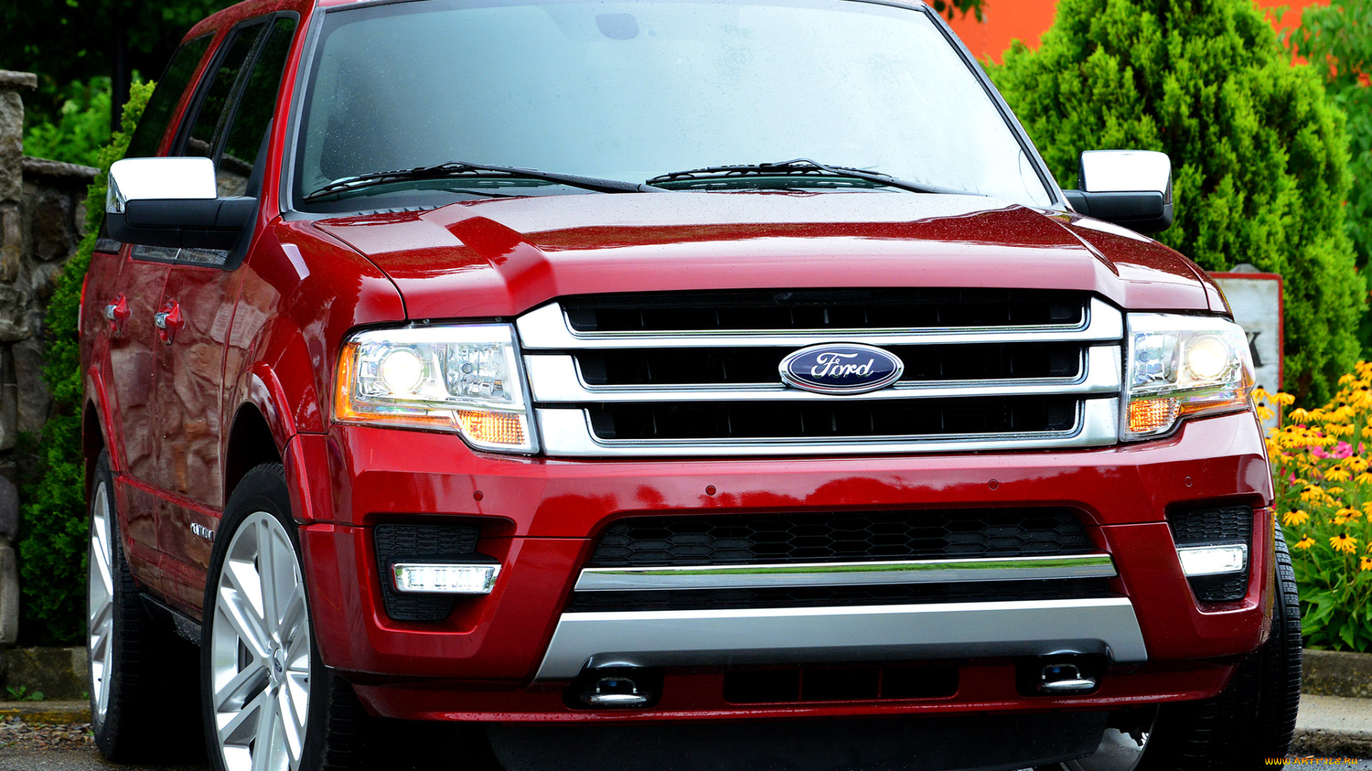автомобили, ford, красный, platinum, expedition, 2015г