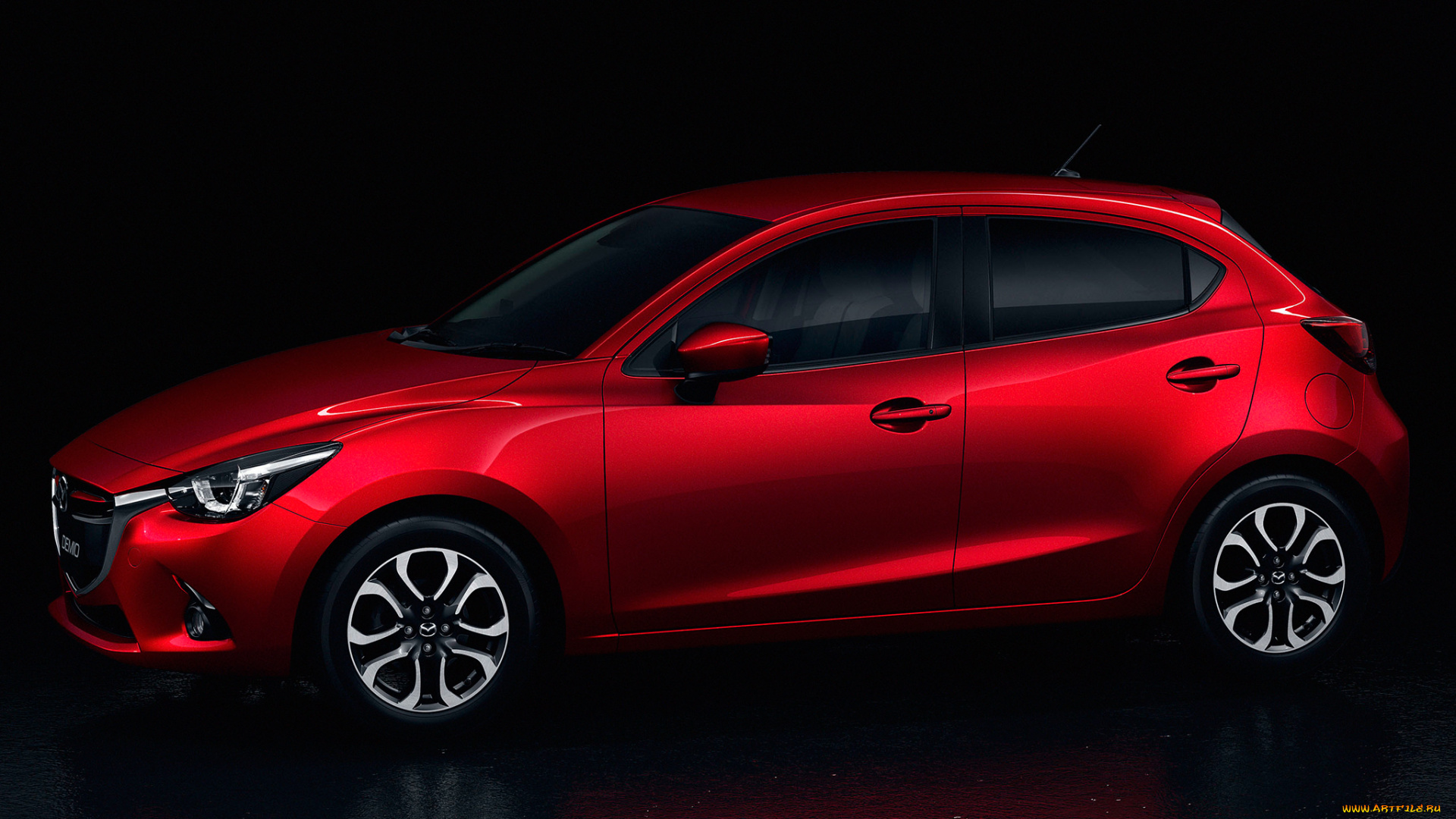 автомобили, mazda, demio, 2014г, красный
