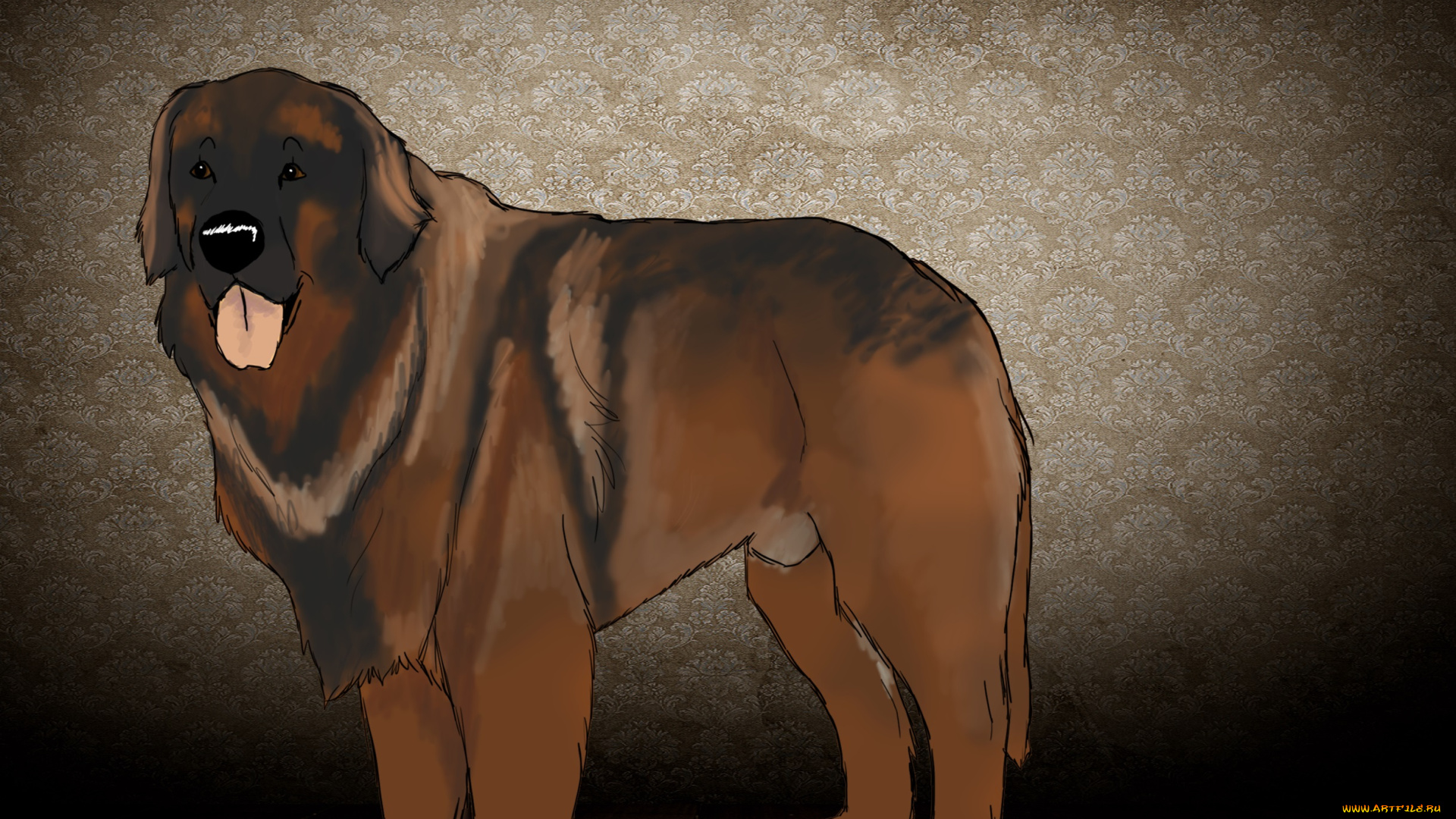 рисованные, животные, , собаки, собака