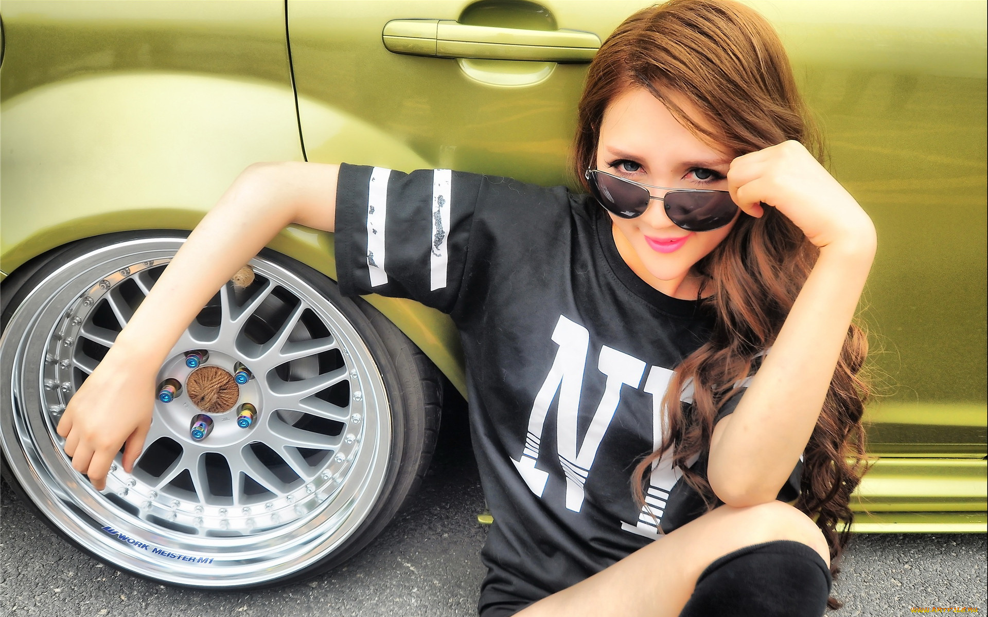 автомобили, авто, с, девушками, девушка, азиатка, автомобиль