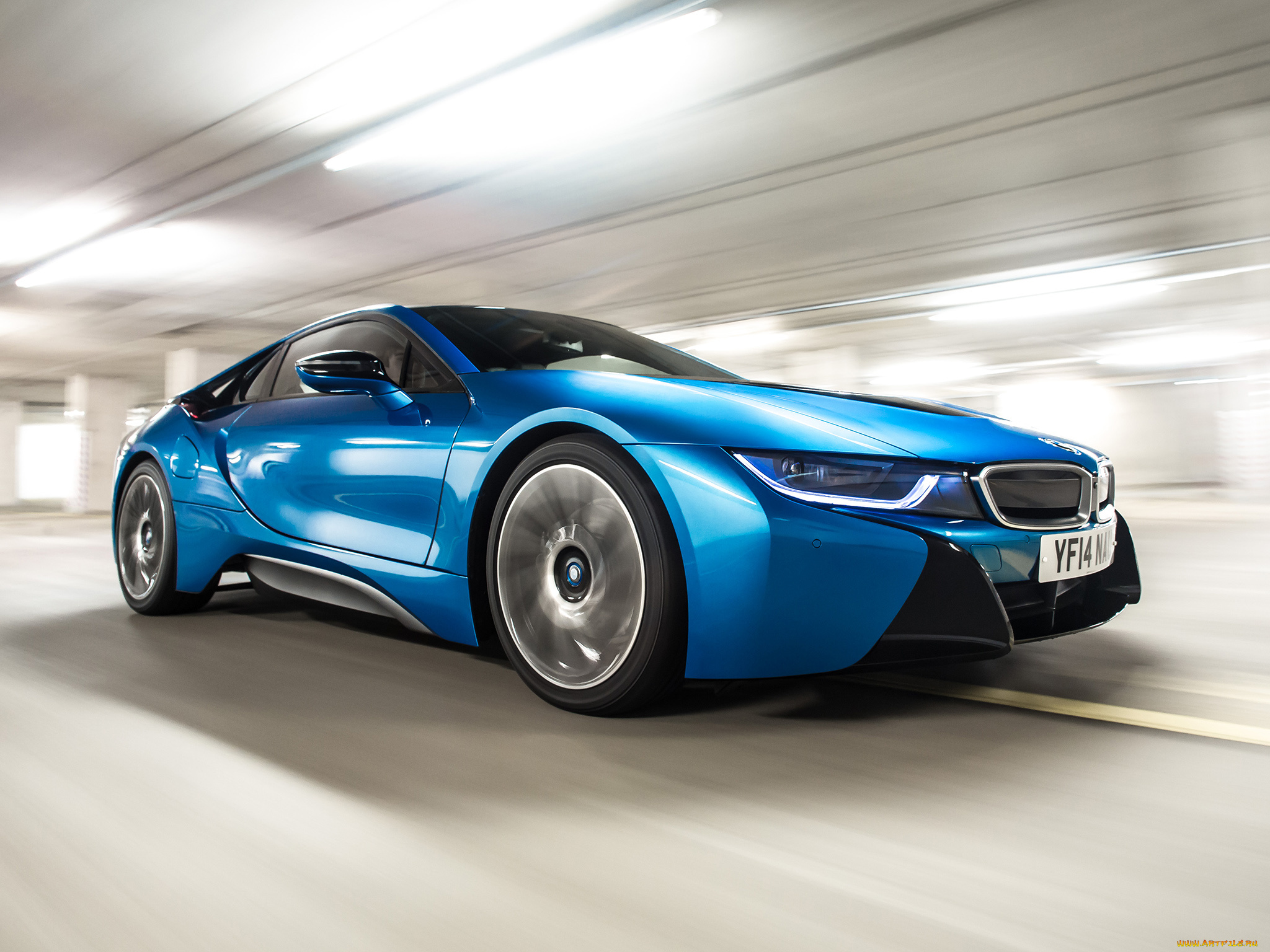 автомобили, bmw, i8, синий, 2014г, uk-spec