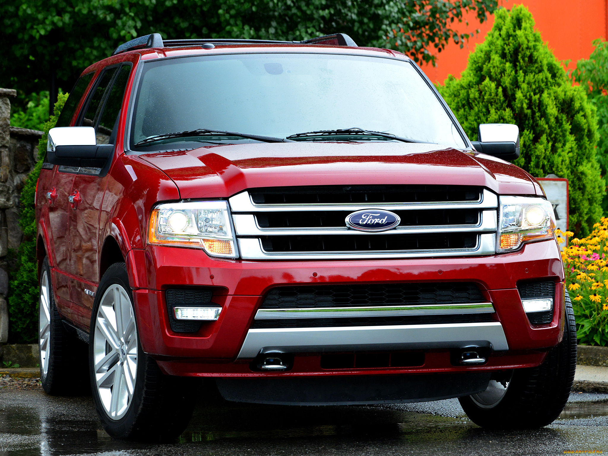автомобили, ford, красный, platinum, expedition, 2015г
