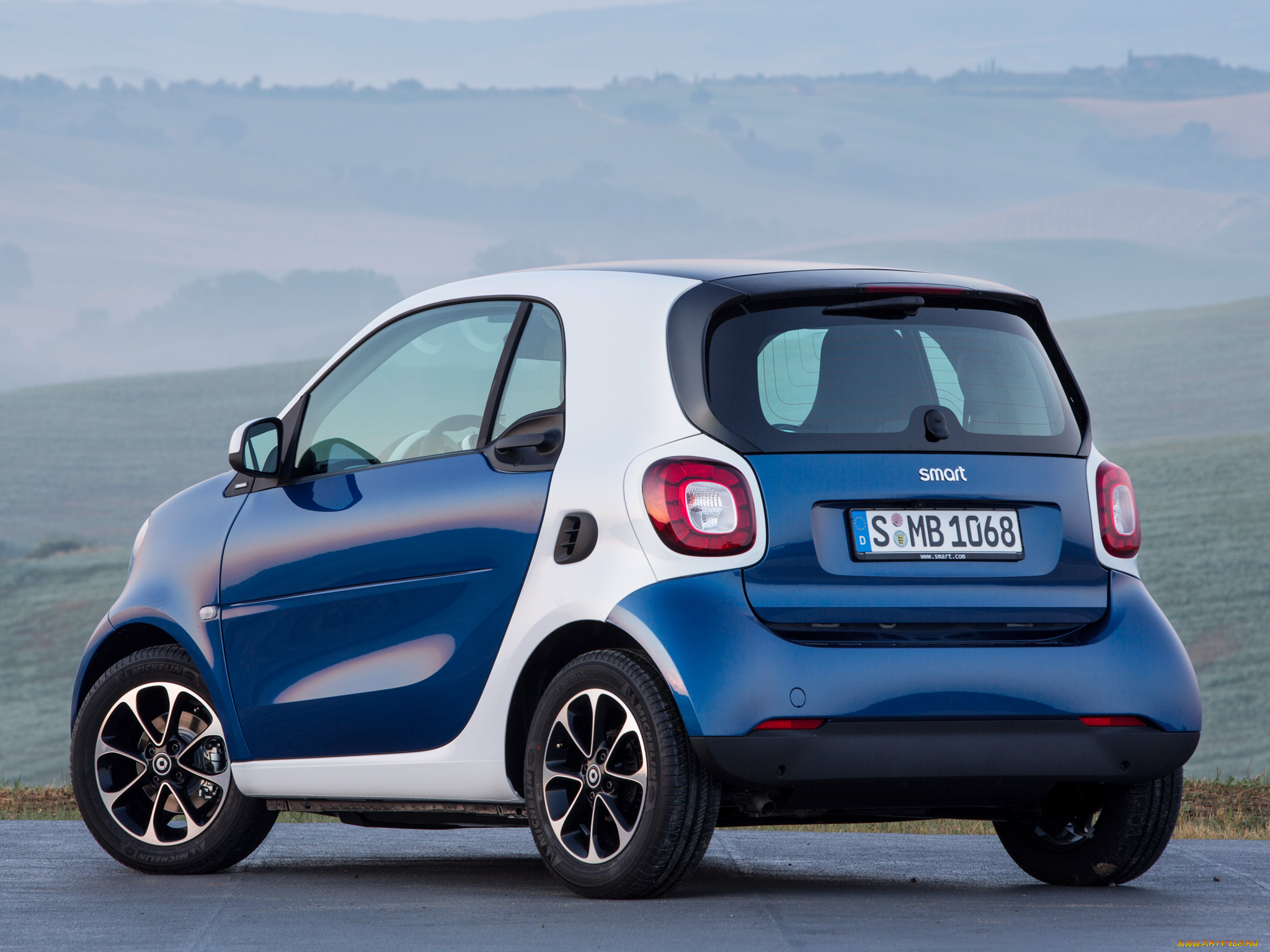автомобили, smart, c453, coupе, passion, fortwo, синий, 2014г