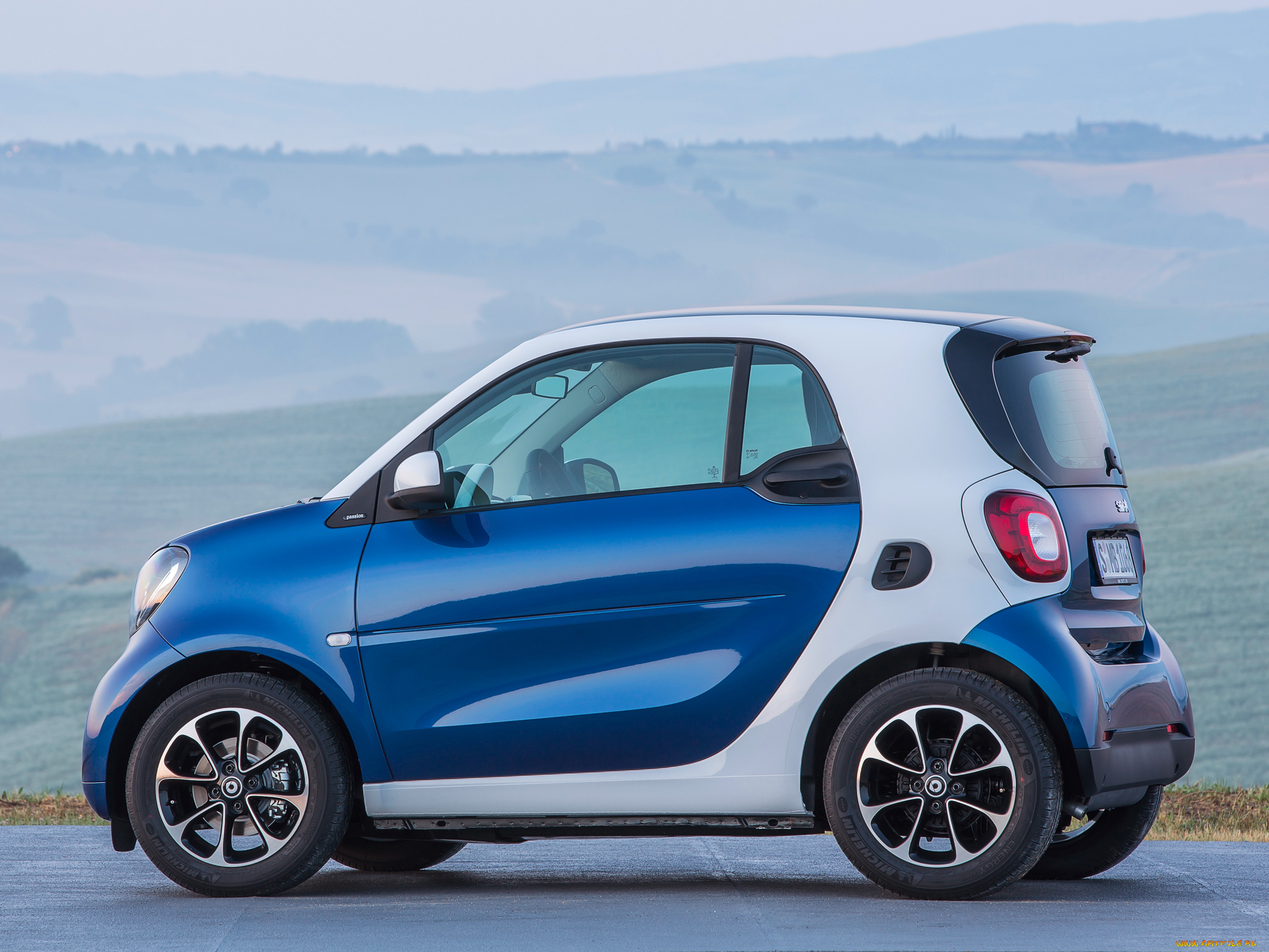 автомобили, smart, passion, fortwo, синий, 2014г, c453, coupе