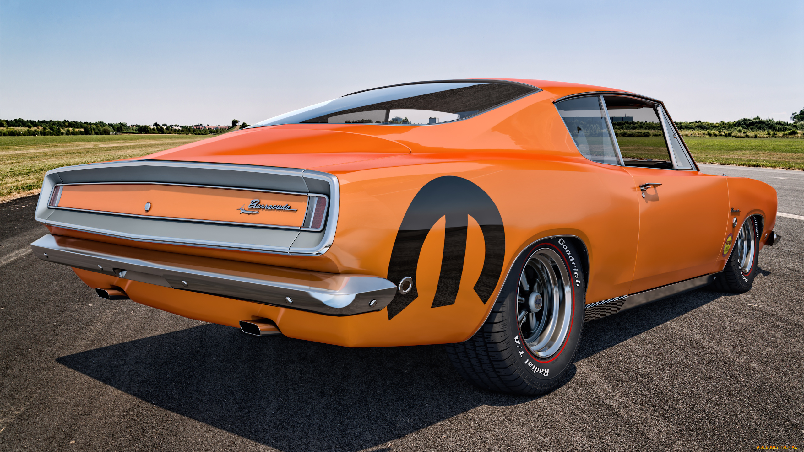 автомобили, 3д, 1968г, plymouth, barracuda