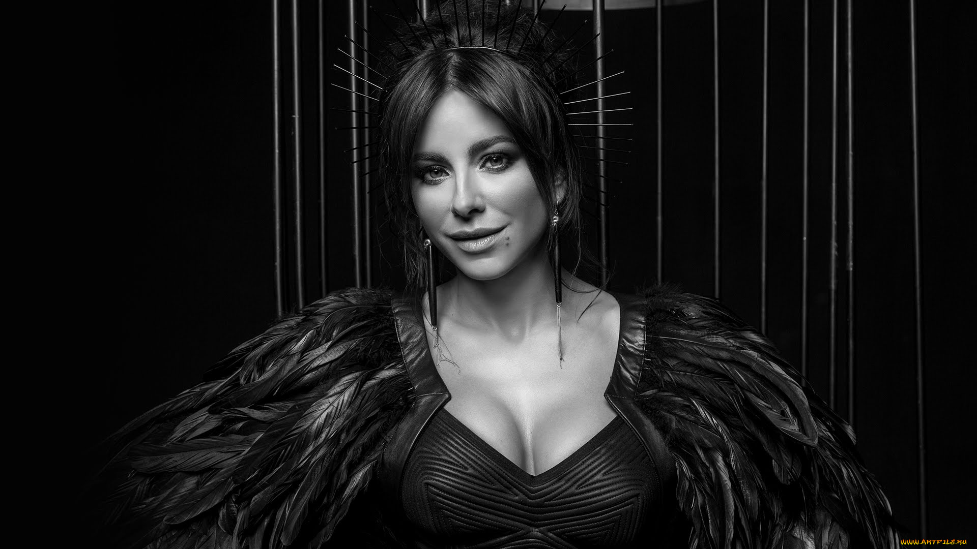 ani, lorak, музыка, ани, лорак, девушка, брюнетка, длинные, каролина, певица, знаменитость, ани, лорак, макияж, волосы, фон, темный, улыбка