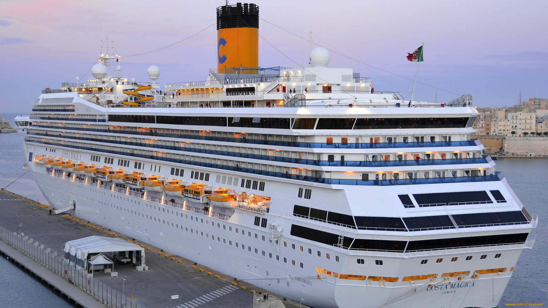costa, magica, корабли, лайнеры, лайнер, океанский, круиз, причал