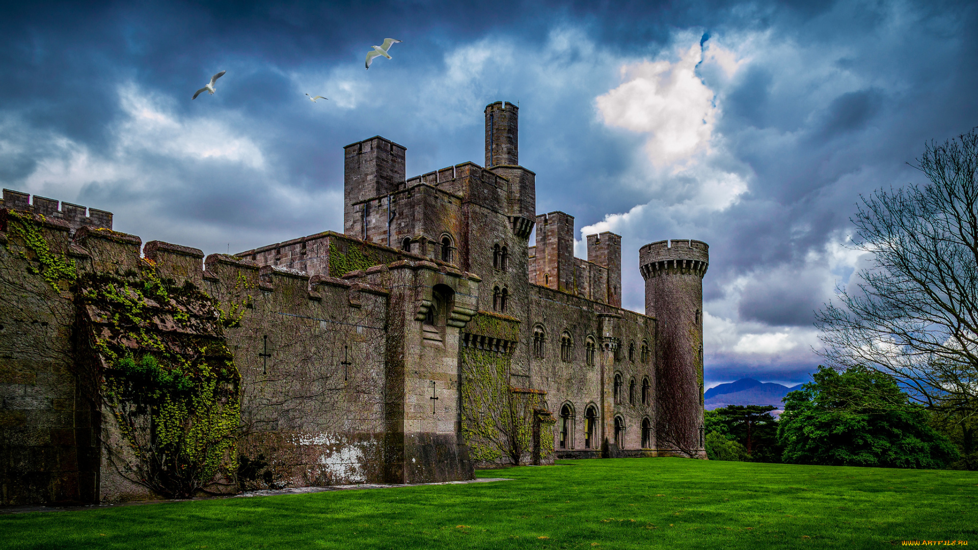 penryhn, castle, города, замки, англии, замок