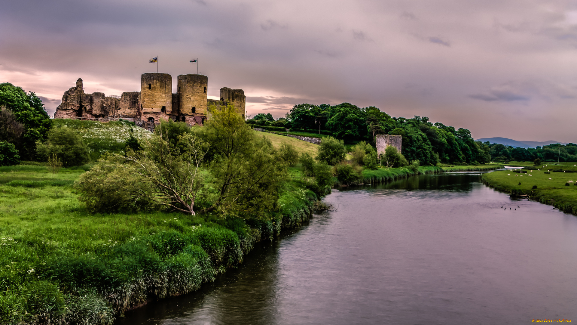 rhuddlan, castle, , wales, города, замки, англии, замок