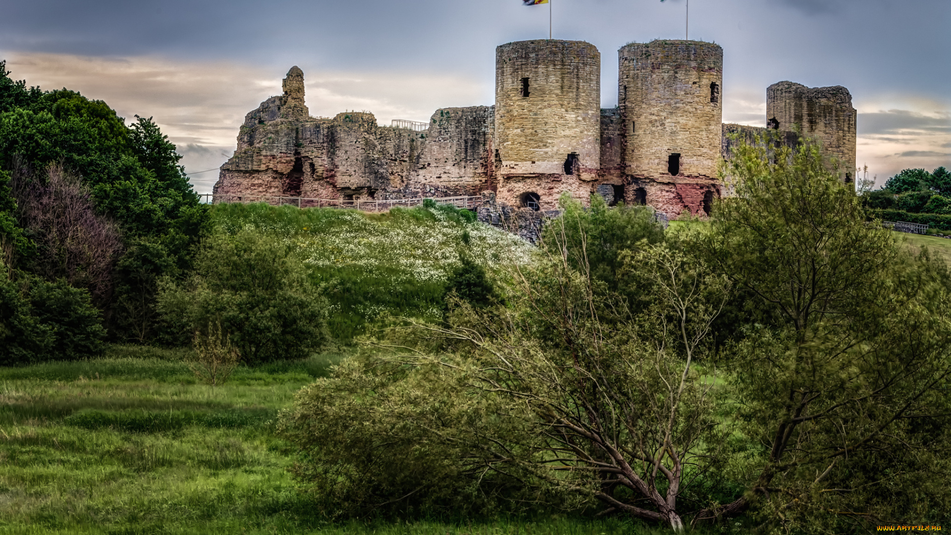 rhuddlan, castle, , wales, города, замки, англии, замок