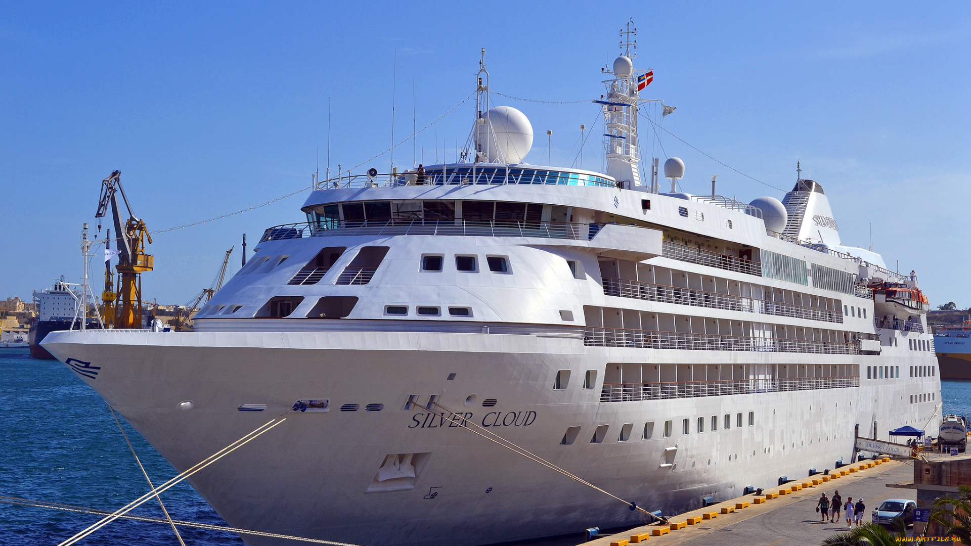 silver, cloud, корабли, лайнеры, океанский, круиз, причал, лайнер