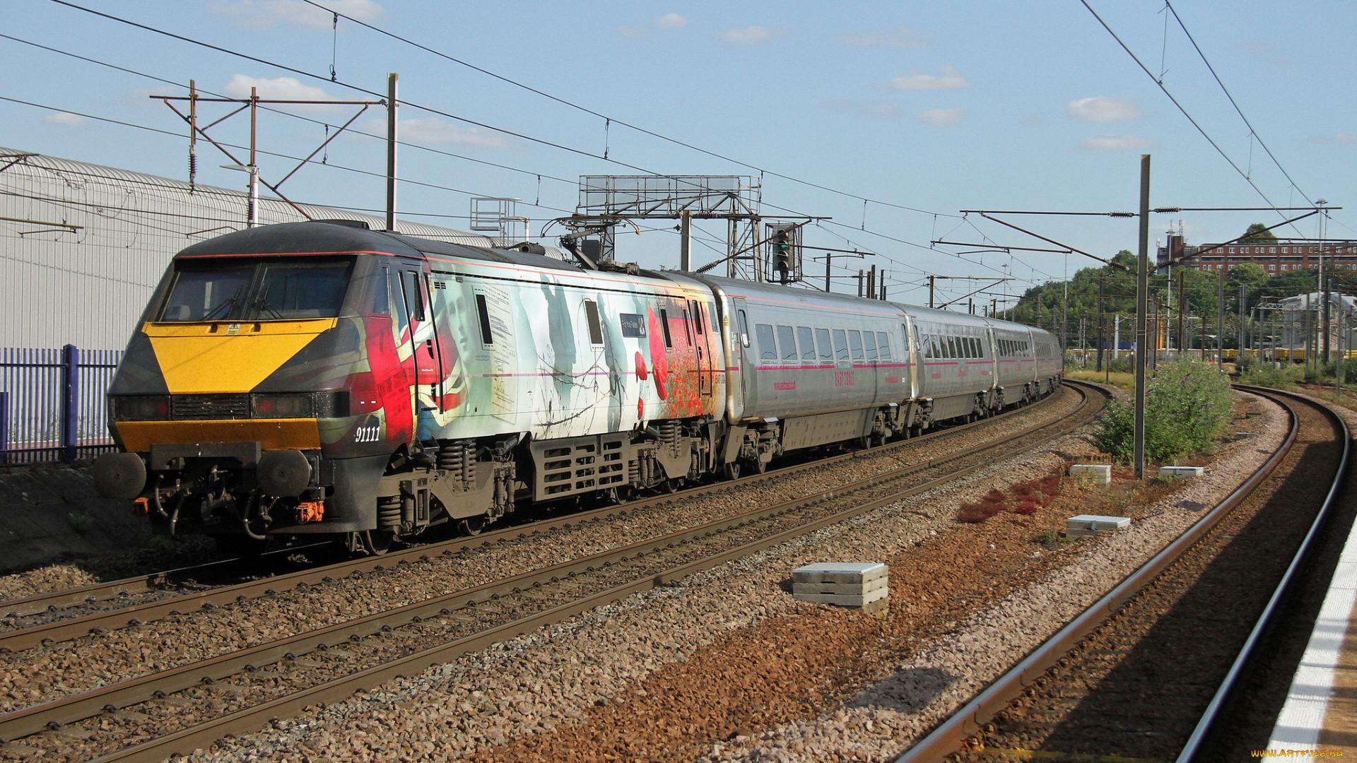 техника, поезда, локомотив, рельсы, дорога, железная, состав