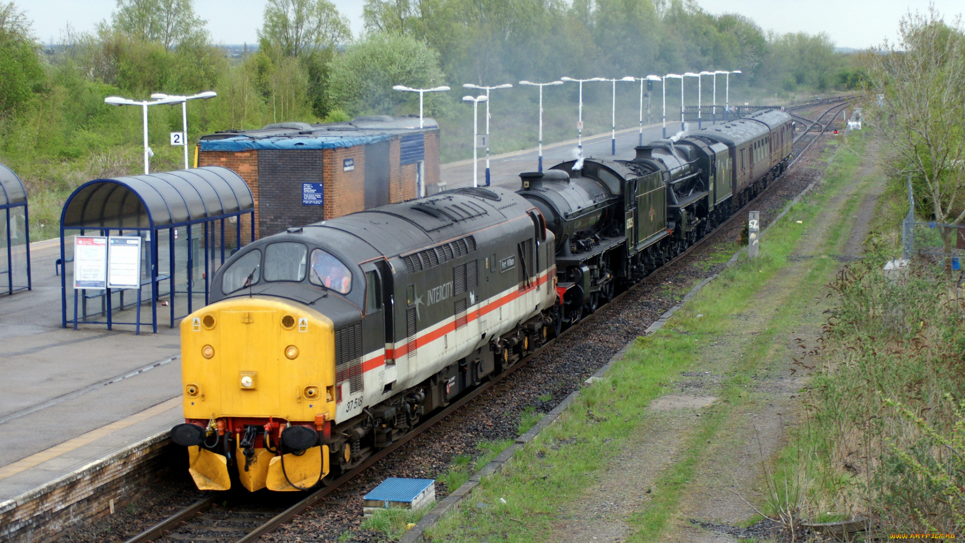 техника, поезда, состав, рельсы, дорога, железная, локомотив