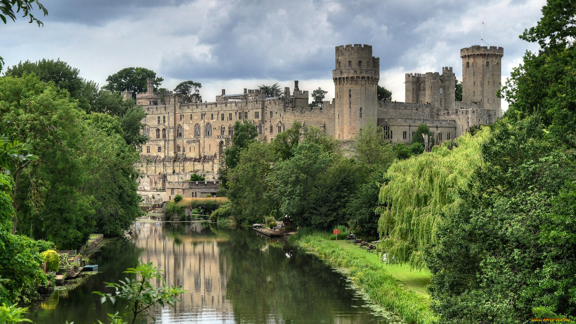 warwick, castle, города, замки, англии, замок