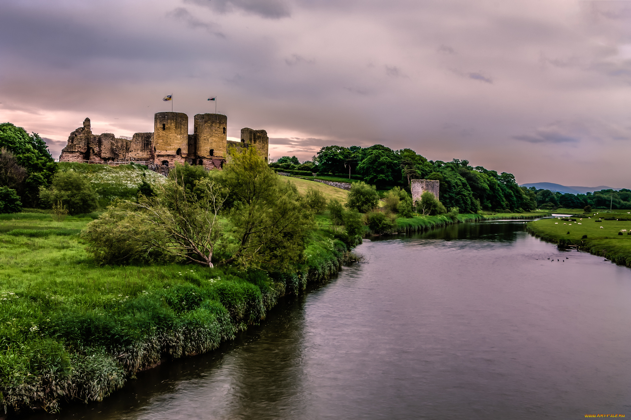 rhuddlan, castle, , wales, города, замки, англии, замок