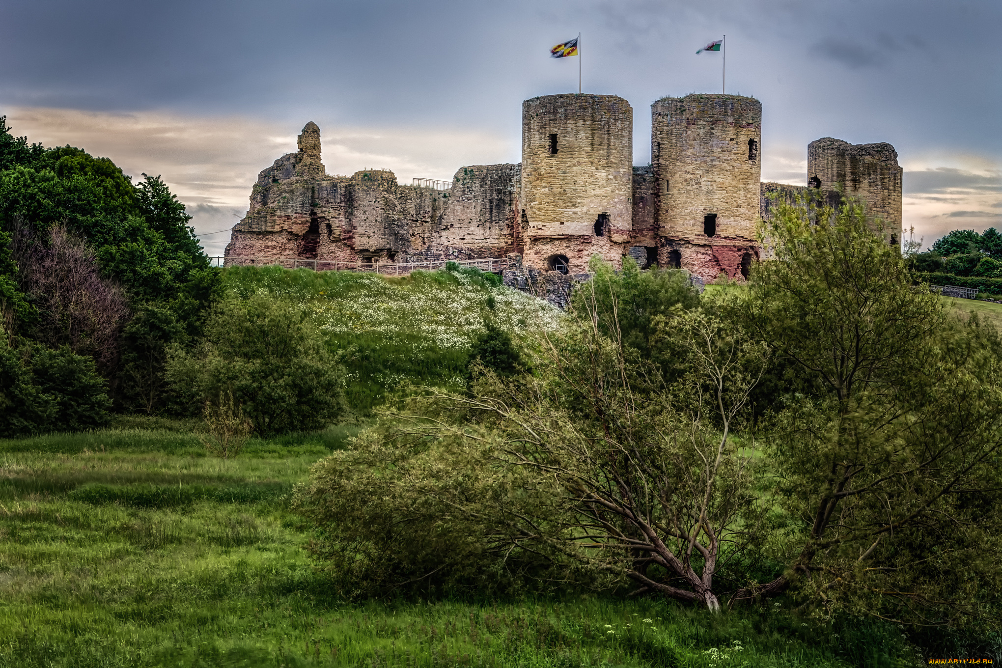 rhuddlan, castle, , wales, города, замки, англии, замок
