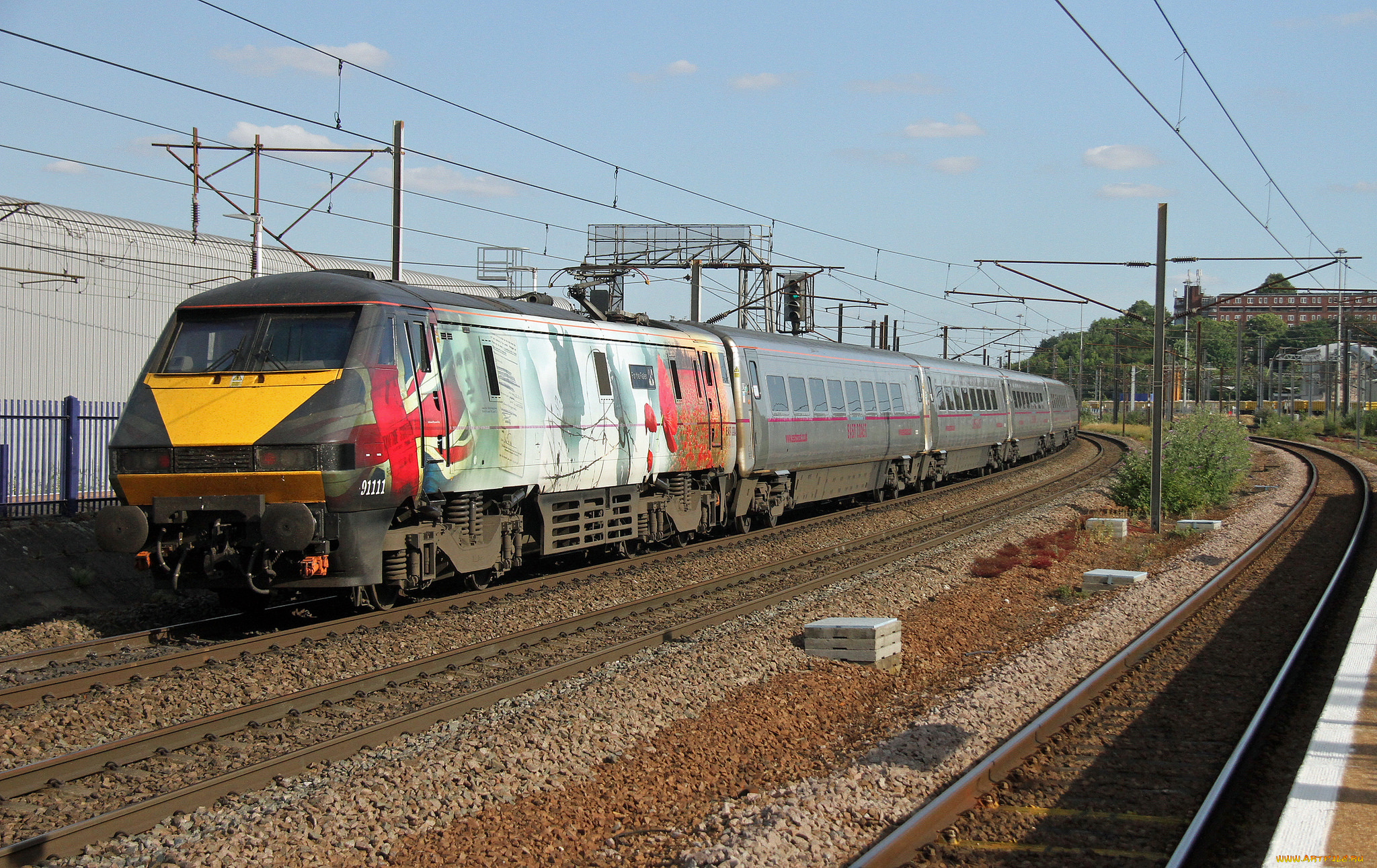 техника, поезда, локомотив, рельсы, дорога, железная, состав