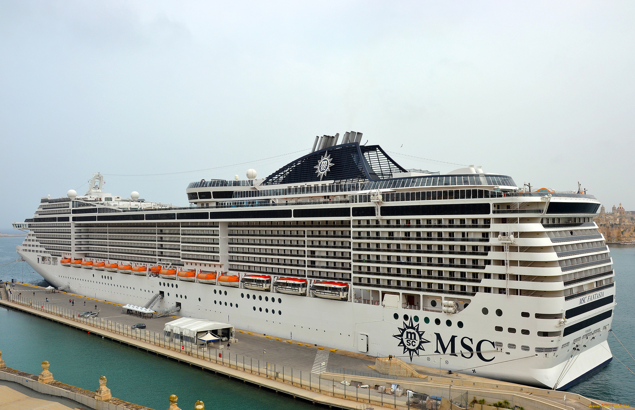 msc, fantasia, корабли, лайнеры, круиз, причал, лайнер, океанский