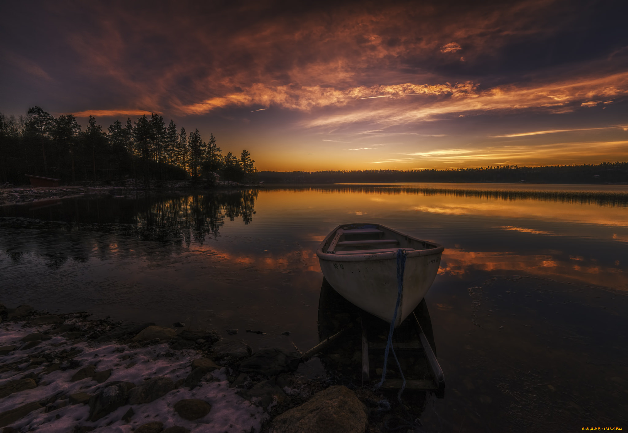 корабли, лодки, , шлюпки, река, закат