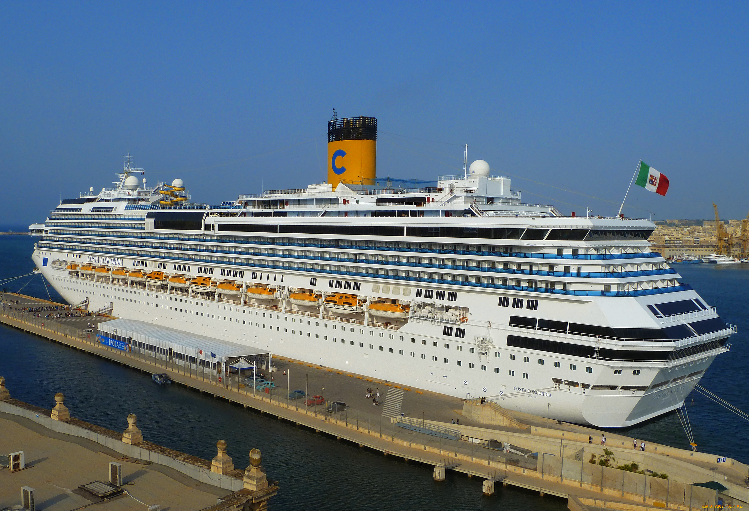 costa, concordia, корабли, лайнеры, океанский, лайнер, причал, круиз