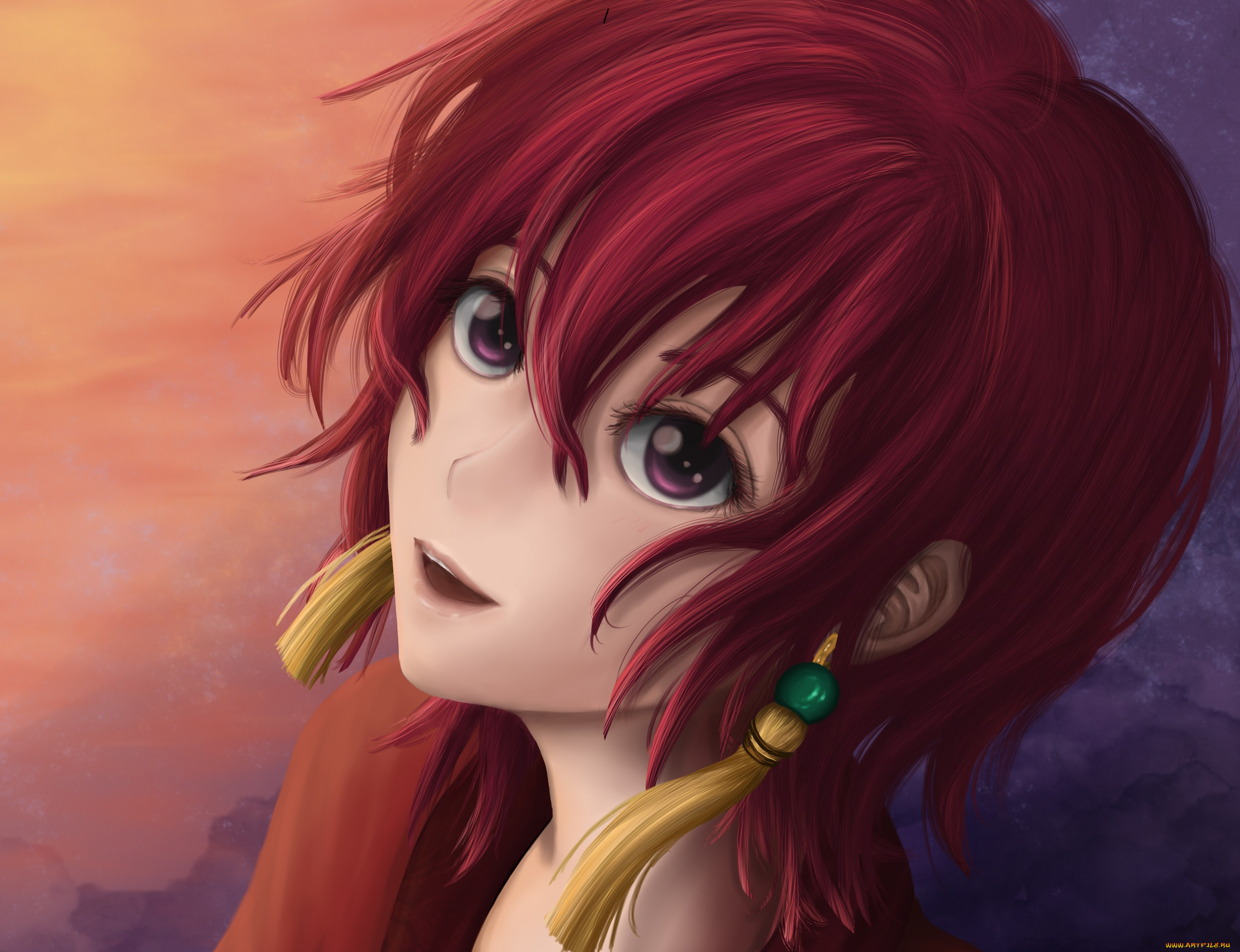 разное, арты, девушка, аниме, рассвет, йоны, арт
