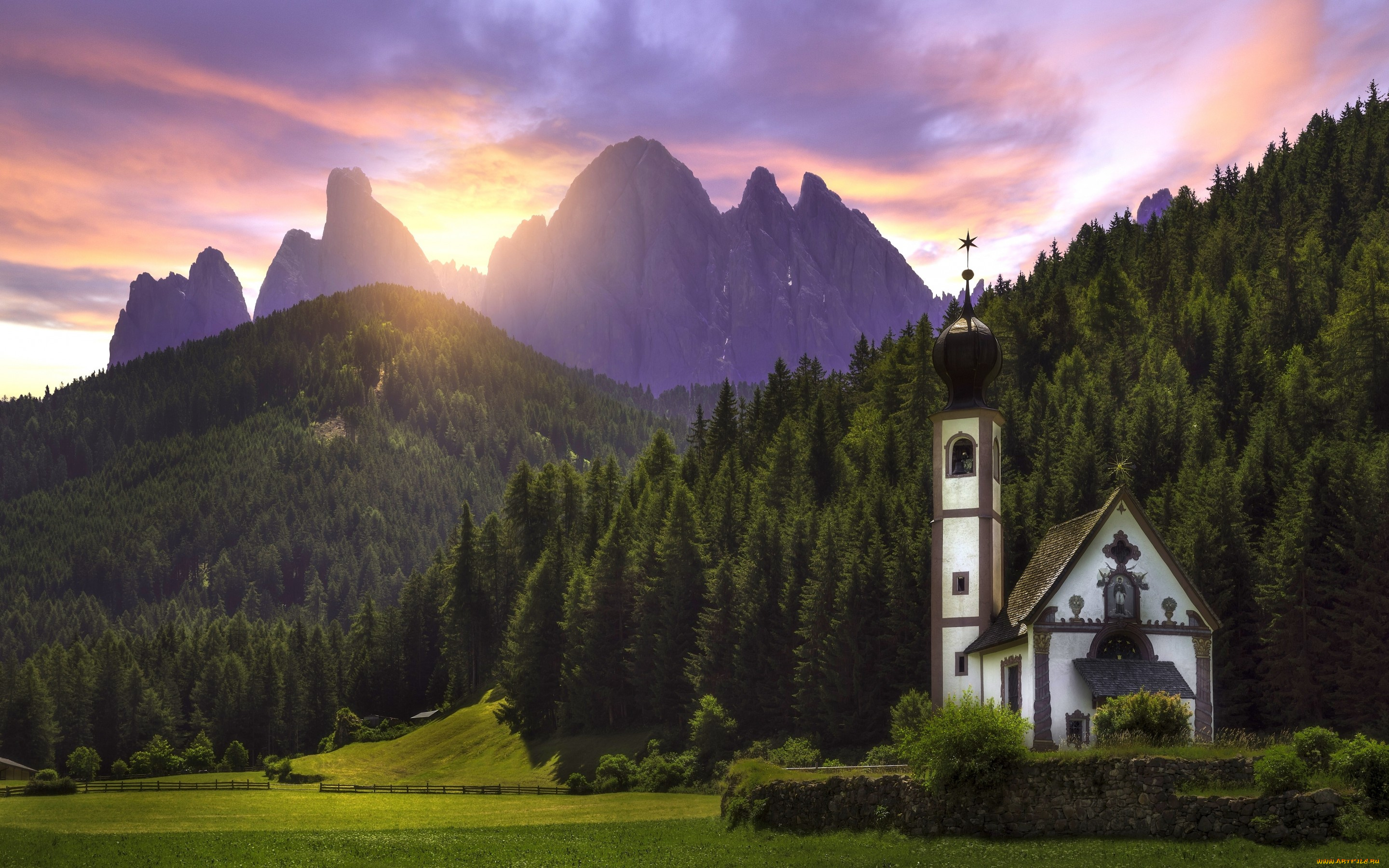 города, -, православные, церкви, , монастыри, santa, maddalena, закат, лес, фунес, доломитовые, альпы, церковь, южный, тироль, италия, italy, санта, маддалена, dolomites, south, tyrol, villnoss, луг, горы